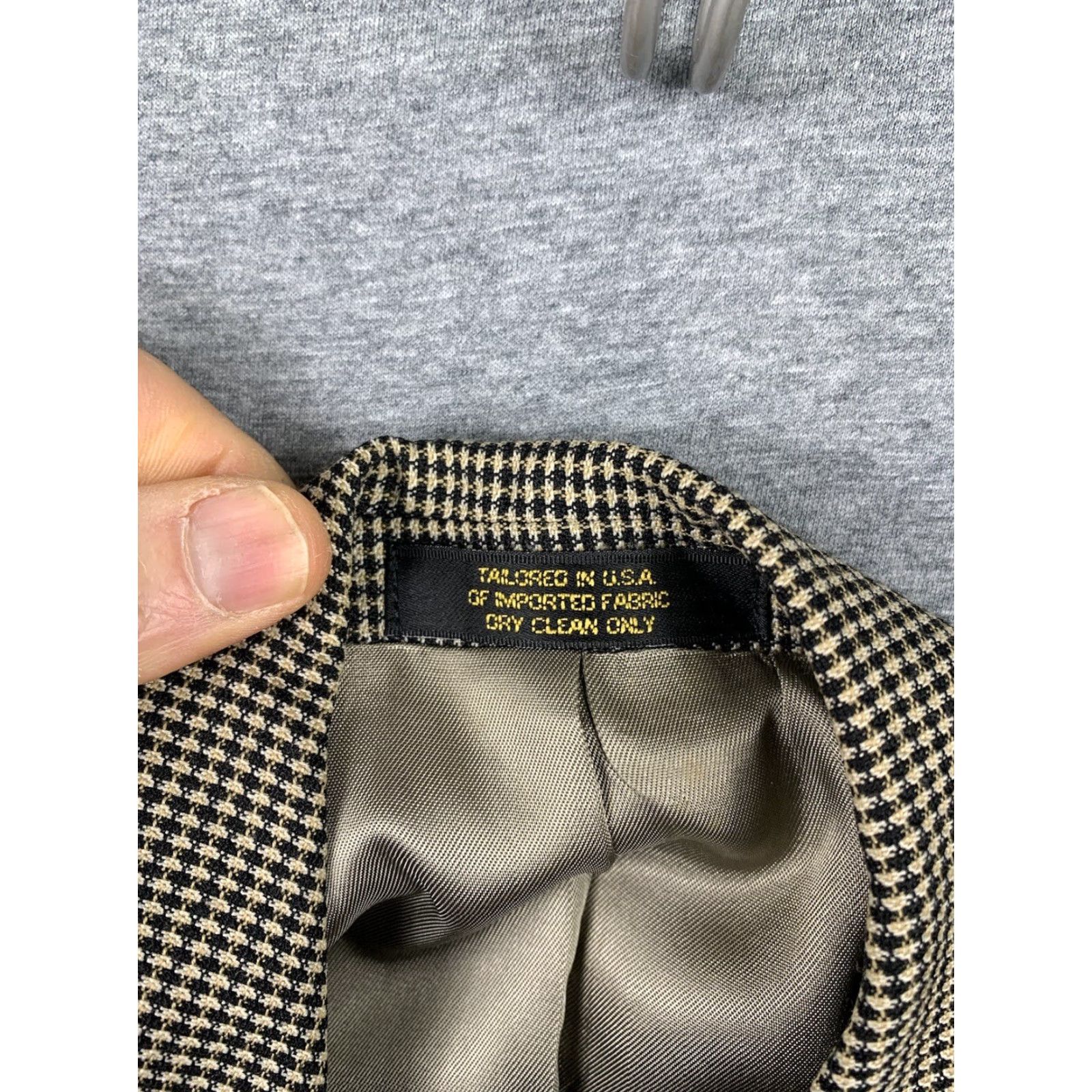 Vintage Vintage Ashford Lane Sportcoat Blazer Mens 40R Houndstooth Tan Brown Y2K Size 40R - 2 Thumbnail