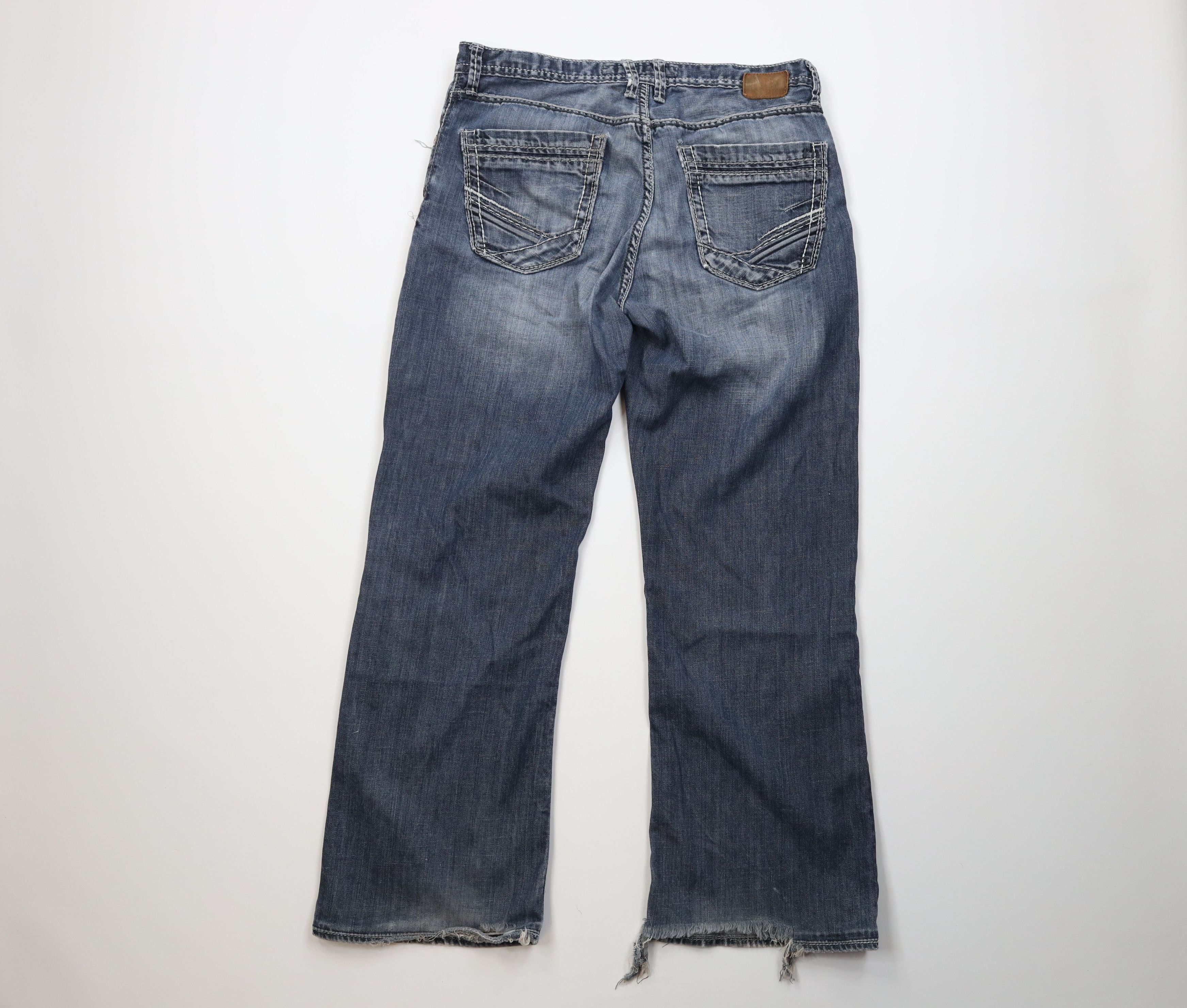 Vintage Buckle BKE Thick Stitch Tyler Bootcut Wide Leg Denim Jeans Size US 34 / EU 50 - 12 Thumbnail