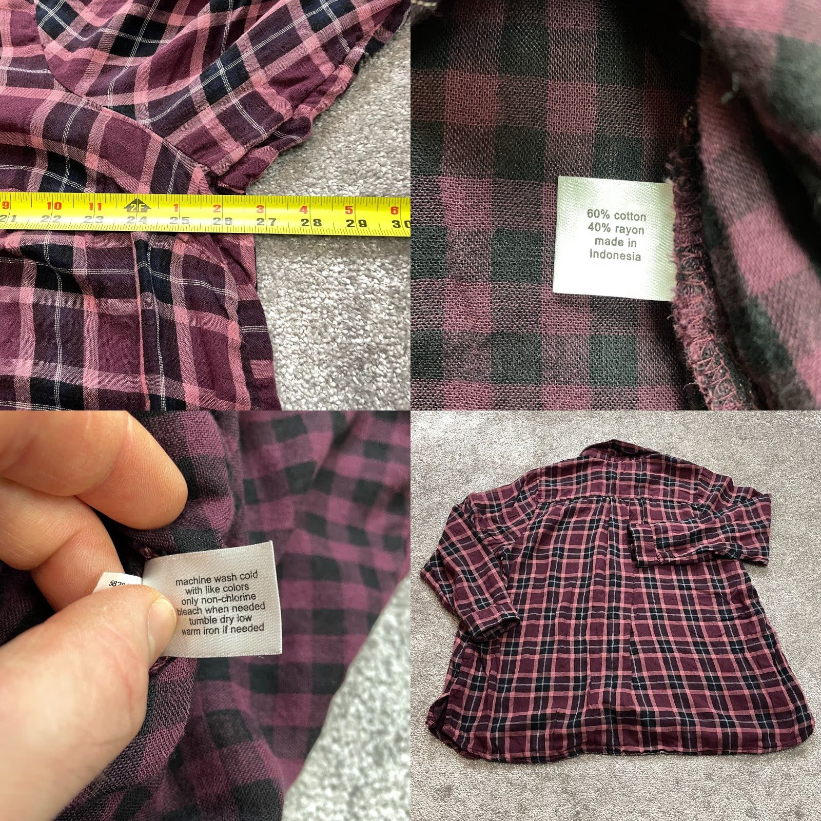 Vintage Lane Bryant Button Up Shirt Womens 18/20 Red Plaid Long Sleeve Cotton Soft Top Shirt Womens Red Plaid Long Sleeve Button-Up Size XXL / US 16-18 / IT 52-54 - 8 Thumbnail