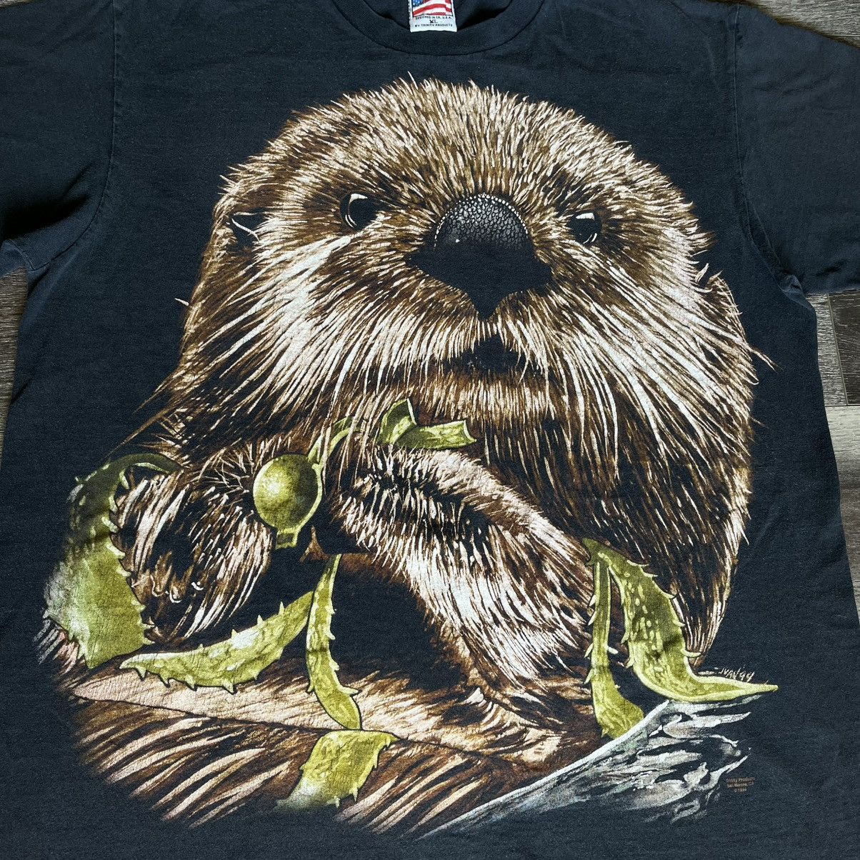 Vintage Vintage 90s Trinity Products Big Otter Face Graphic Logo Tee Size US XL / EU 56 / 4 - 2 Thumbnail