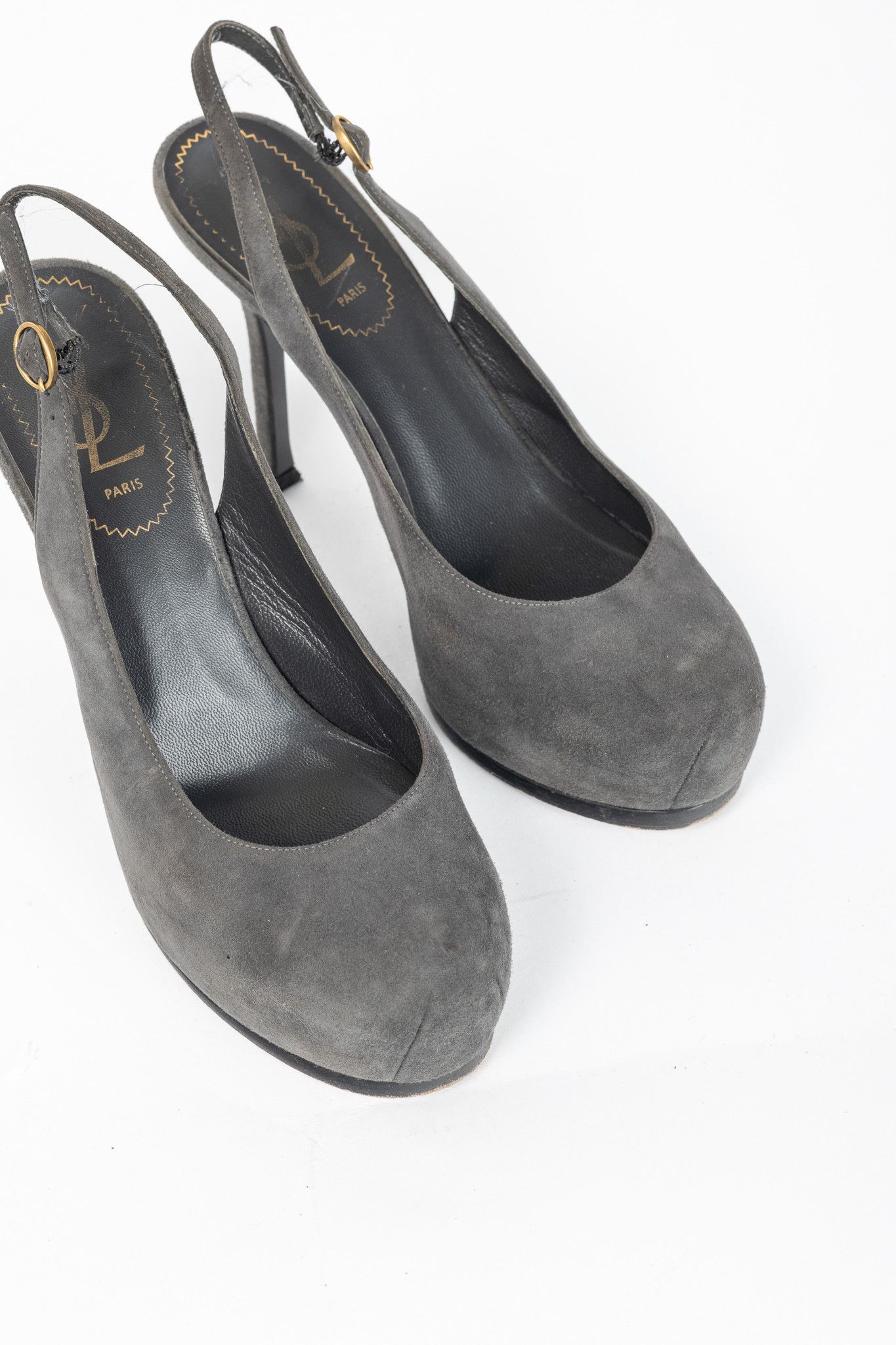 Yves Saint Laurent Yves Saint Laurent Tribtoo Suede Platform Slingback Pumps Size US 6.5 / IT 36.5 - 6 Thumbnail