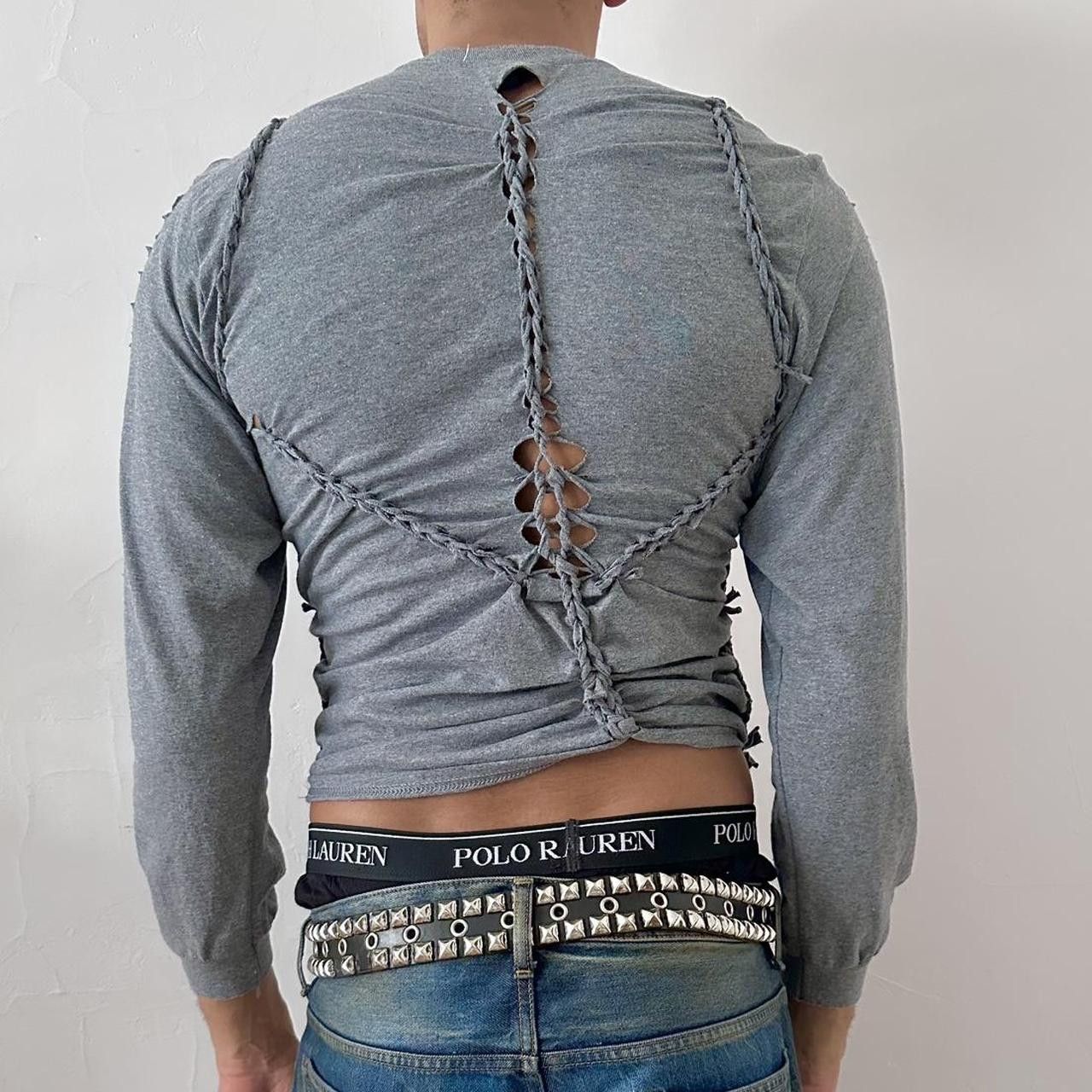 Gildan ASTROBOI* x Gildan 'Sl8' Gray Braided L/S T-Shirt - Large Size US L / EU 52-54 / 3 - 4 Thumbnail