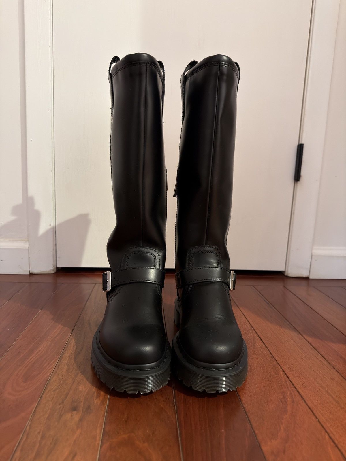 Dr. Martens MR.MARTENS ANISTONE KNEE HIGH Orleans Leather Biker Boots Size US 5 / EU 37 - 3 Thumbnail