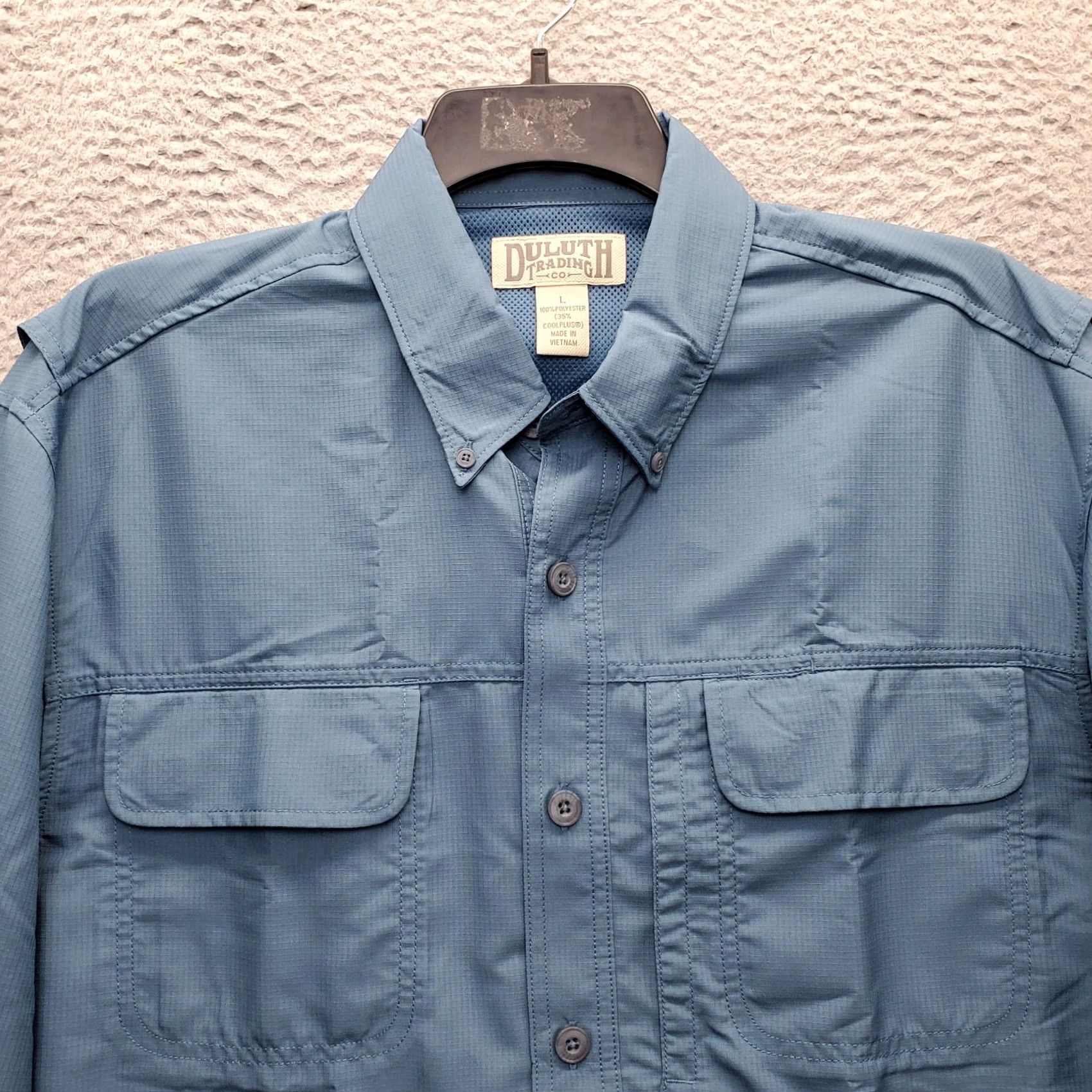 Vintage Duluth Mens Button-Up Shirt L Blue Lightweight Vent Casual Outdoor 90s? Size US L / EU 52-54 / 3 - 7 Thumbnail