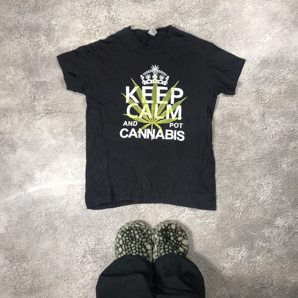 Band Tees VINTAGE TEE ADULT KEEP CALM AND POT CANNABIS Y2K FUNNY Size US S / EU 44-46 / 1 - 1 Thumbnail