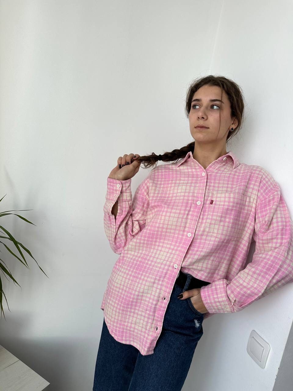 Levi's × Vintage Vintage Levi’s Over-shirt Women’s Pink Shirt Size M / US 6-8 / IT 42-44 - 6 Thumbnail