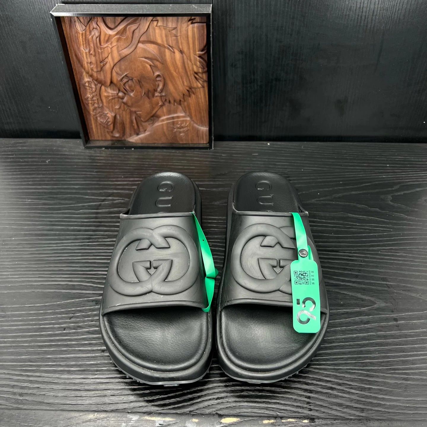Gucci GUCCI Interlocking Rubber Slippers Black 8/42 Worn Size US 9 / EU 42 - 5 Thumbnail