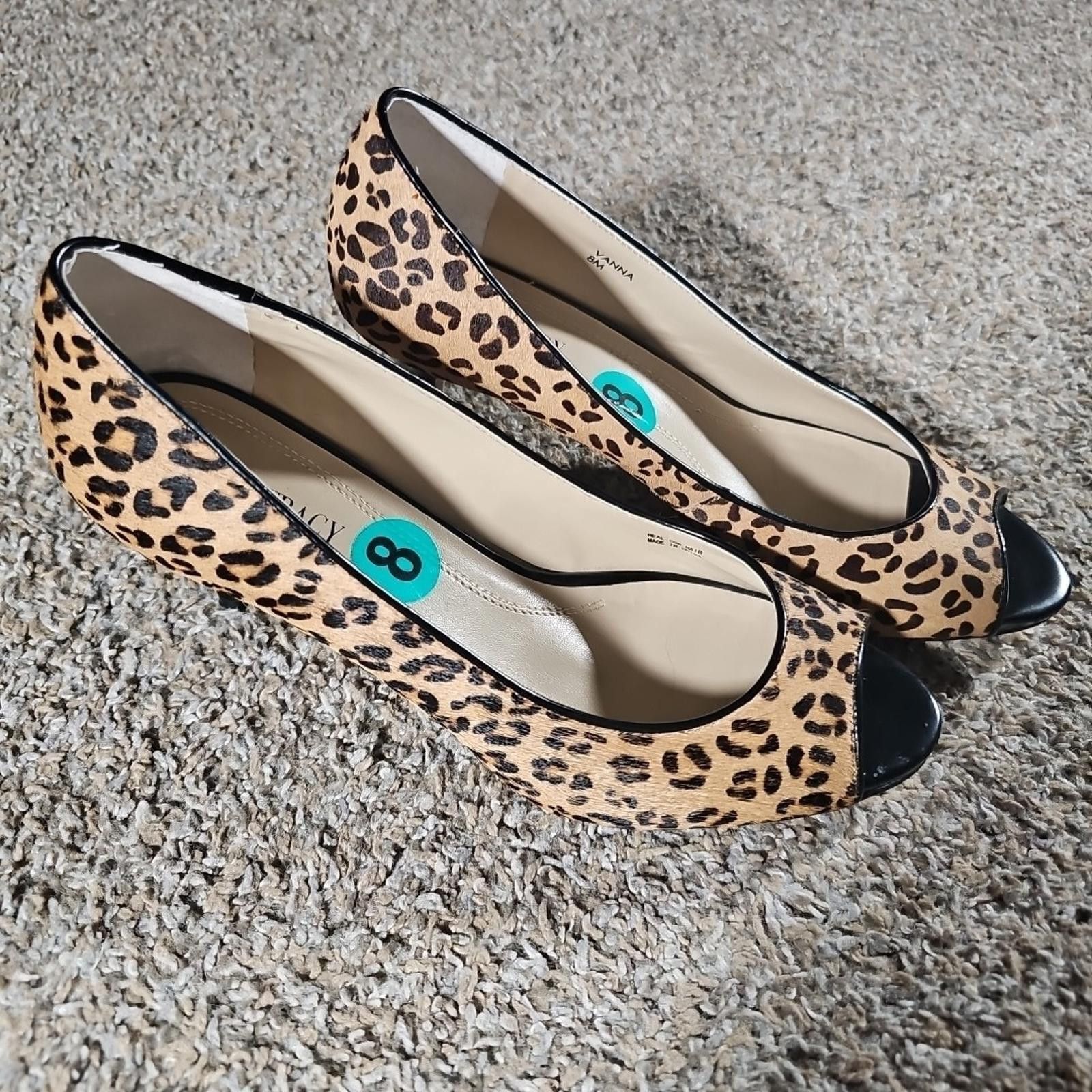 Other Ellen Tracy Vanna 8M Leopard Print Heels Real Cow Hair Size US 8 / IT 38 - 1 Thumbnail