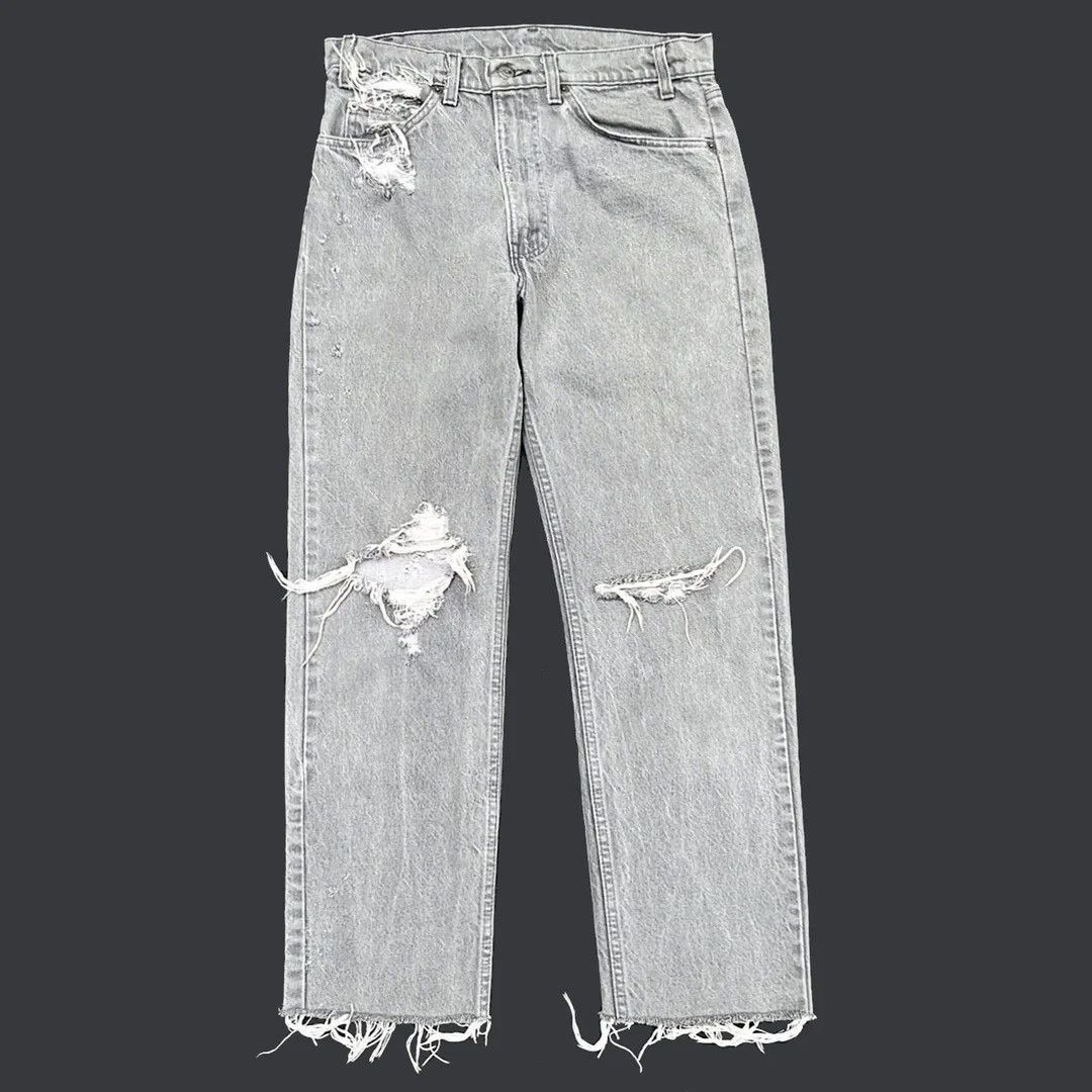 Levi's × Vintage Levi’s 505 1980 80s W31 Vintage Grey Ripped USA Denim Jeans Size US 31 - 2 Thumbnail