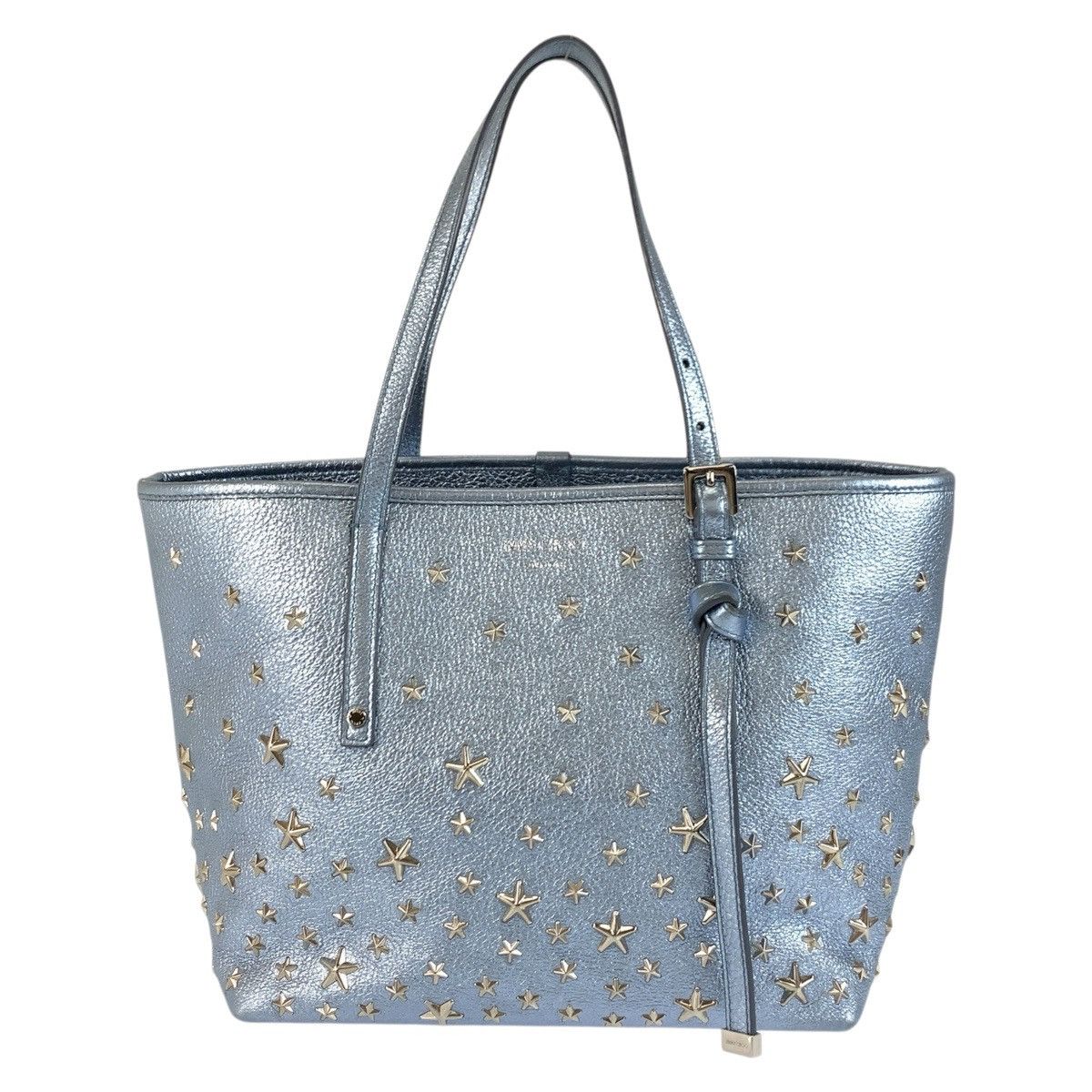Jimmy Choo Jimmy Choo Sashastar Studs Leather Tote Bag Leather Tote Bag in Blue, Women's