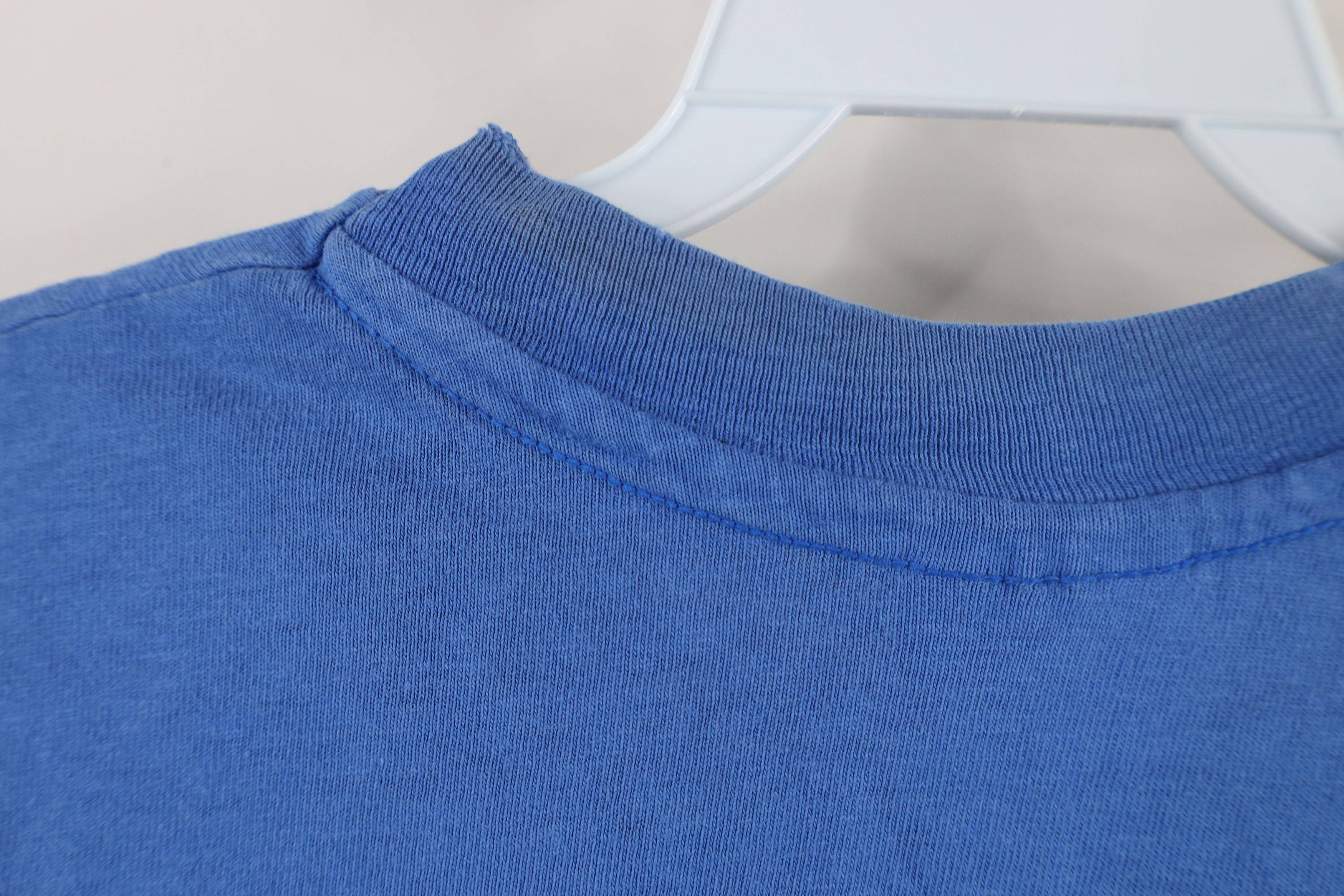 Hanes × Vintage Vintage 80s 90s Hanes Beefy Blank Cotton T-Shirt Blue USA Size US L / EU 52-54 / 3 - 10 Thumbnail