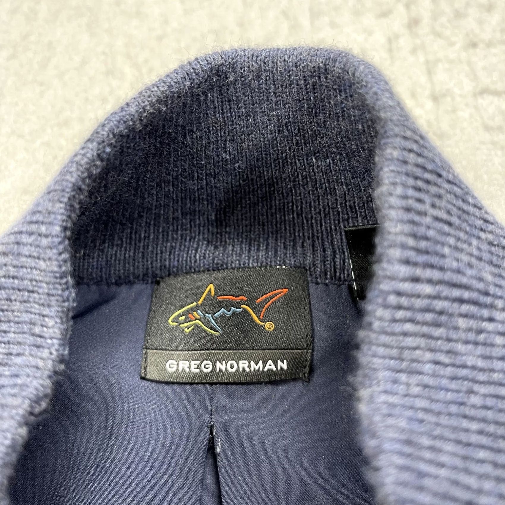 Vintage Greg Norman Cog Hill Dubsdread Golf Sweater Mens L Blue 1/4 Zip Lined Mock Neck Pullover Sports Knit Winter Fall Regular Sized Shirt? Size US L / EU 52-54 / 3 - 4 Thumbnail