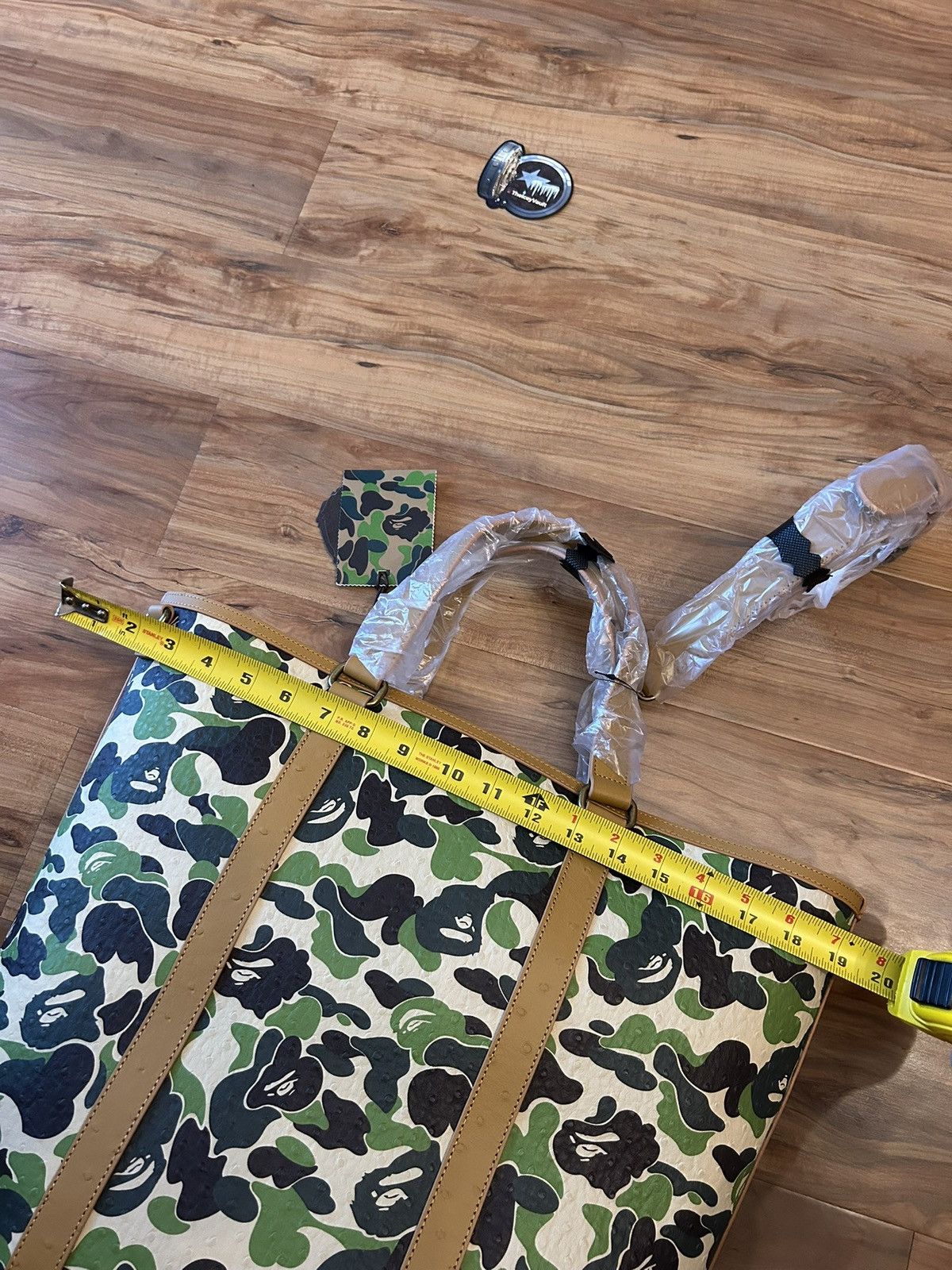 Bape NEW Bape Green ABC Camo PU Ostrich Leather Tote Bag Size ONE SIZE - 15 Thumbnail