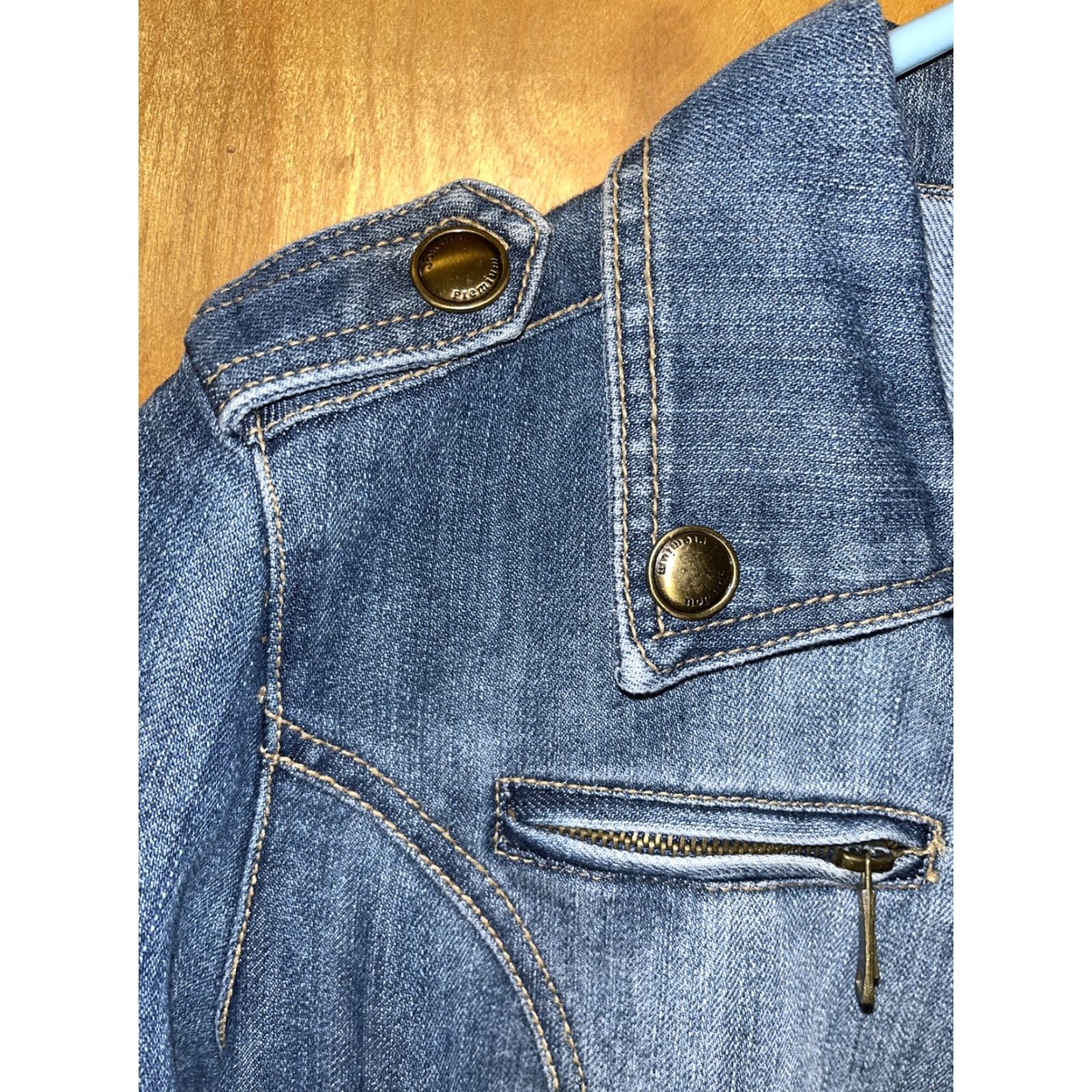 Vintage VINTAGE JouJou Denim Jacket 80s Motorcycle Style Medium Blue Zip Women’s Size M / US 6-8 / IT 42-44 - 5 Thumbnail