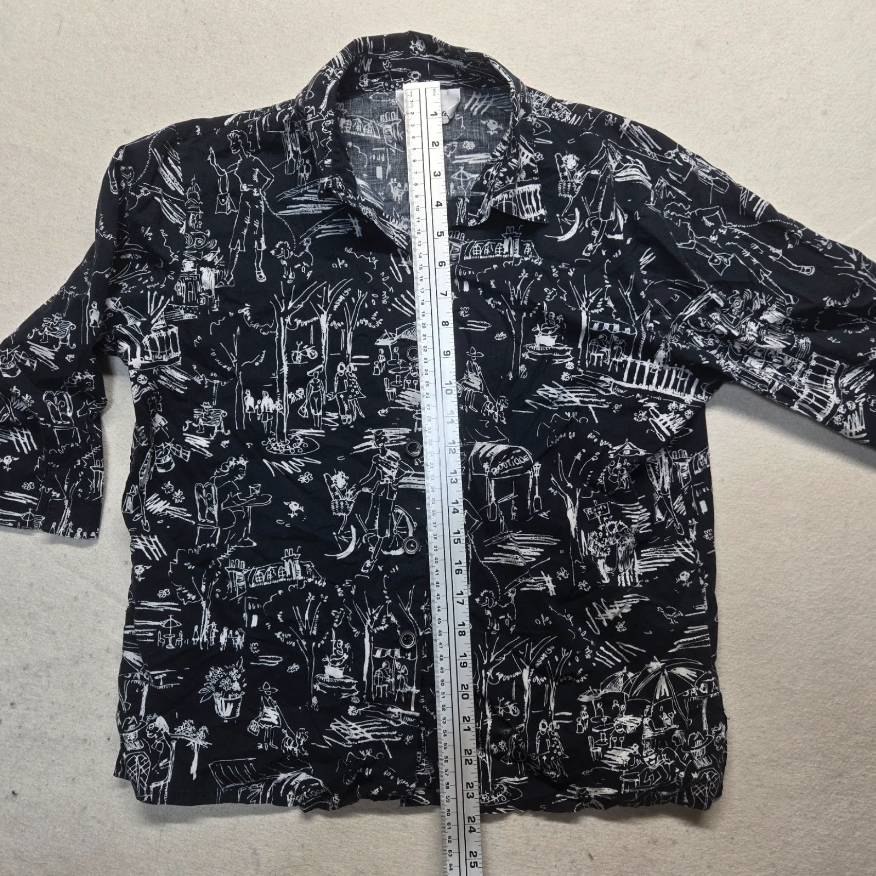 Vintage VINTAGE N Touch Shirt Adult Women L Black Floral Button-Up 3/4 Sleeve Spring Floral Mens Womens? Size L / US 10 / IT 46 - 6 Thumbnail