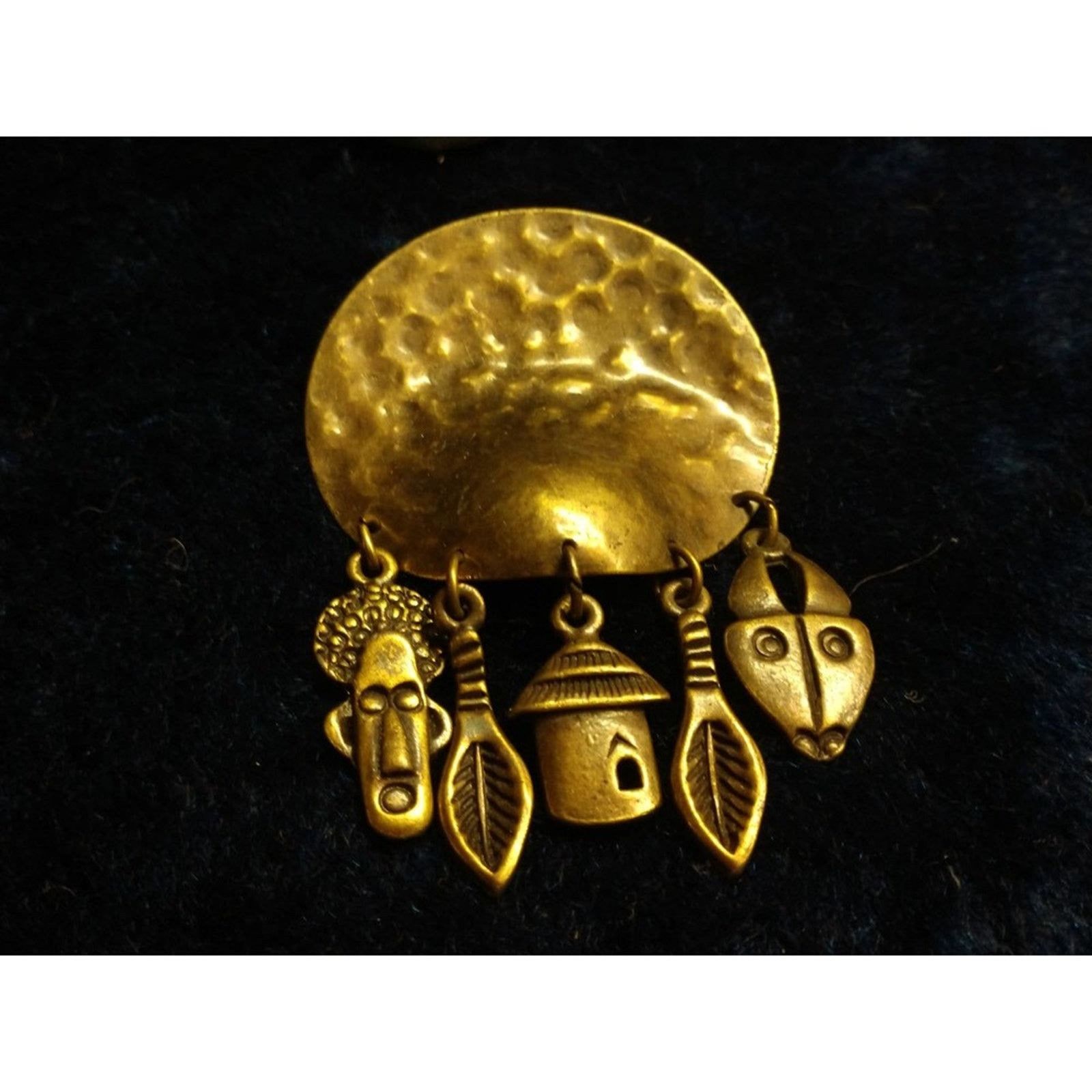 Vintage Made in Haiti~Handmade Copper Brooch Size ONE SIZE - 2 Thumbnail