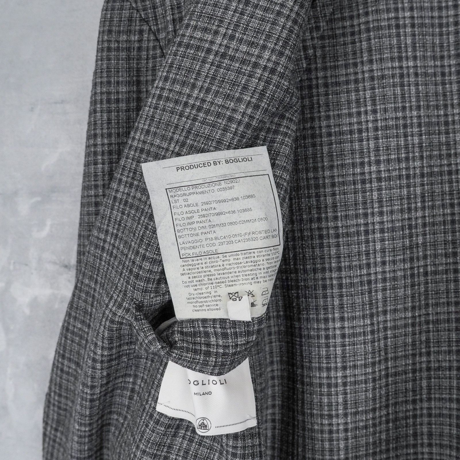 Boglioli Boglioli gray check wool silk lightweight blazer k jacket Size US M / EU 48-50 / 2 - 12 Thumbnail