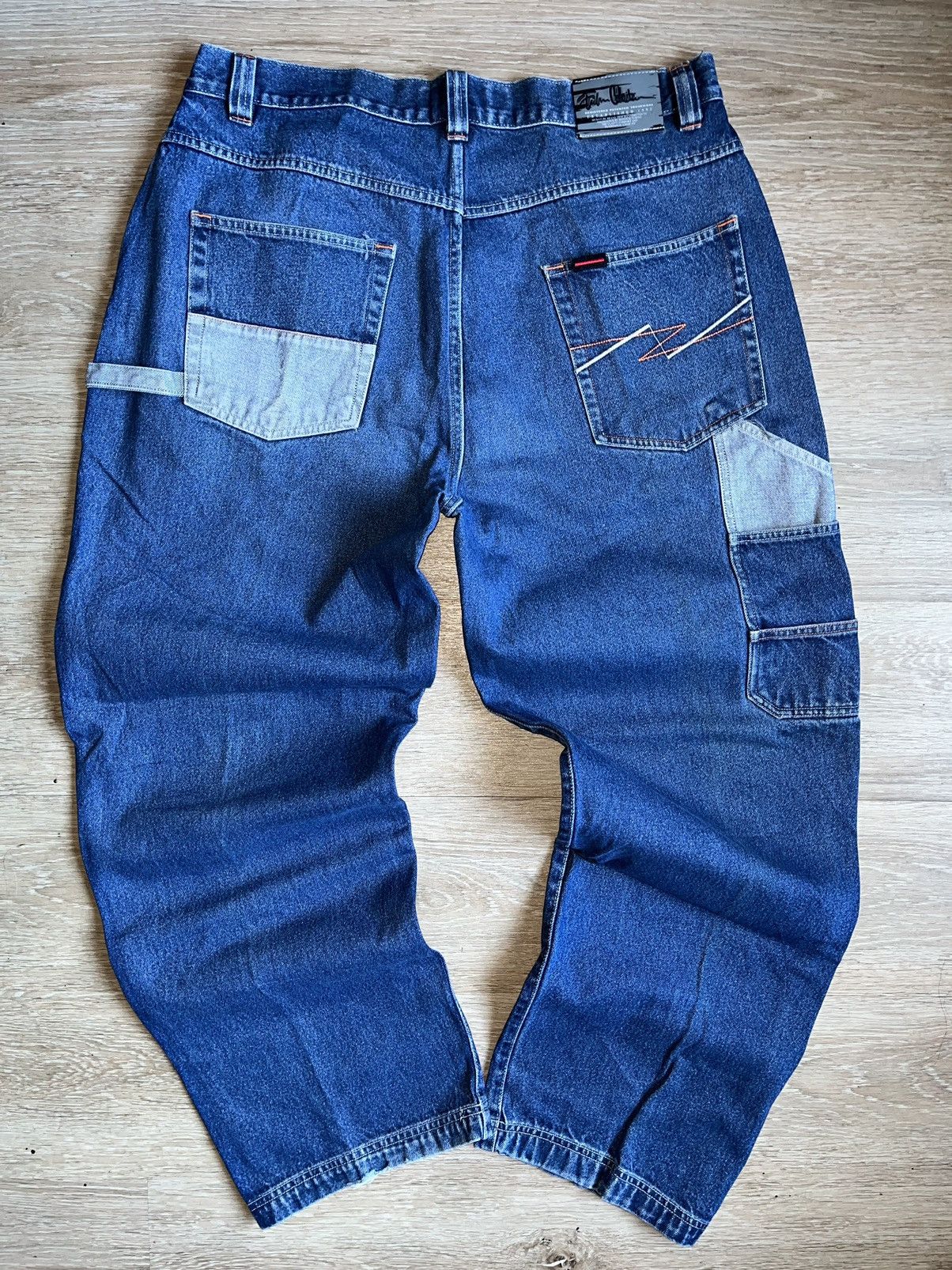 image of Fubu x Vintage Crazy Vintage Y2K Baggy Wide Leg Skater Urban Denim Pants in Blue, Men's (Size 40)