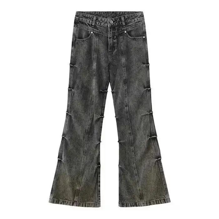 Japanese Brand Grunge Stack Washed Gray Denim Jeans Size US 32 / EU 48 - 4 Thumbnail