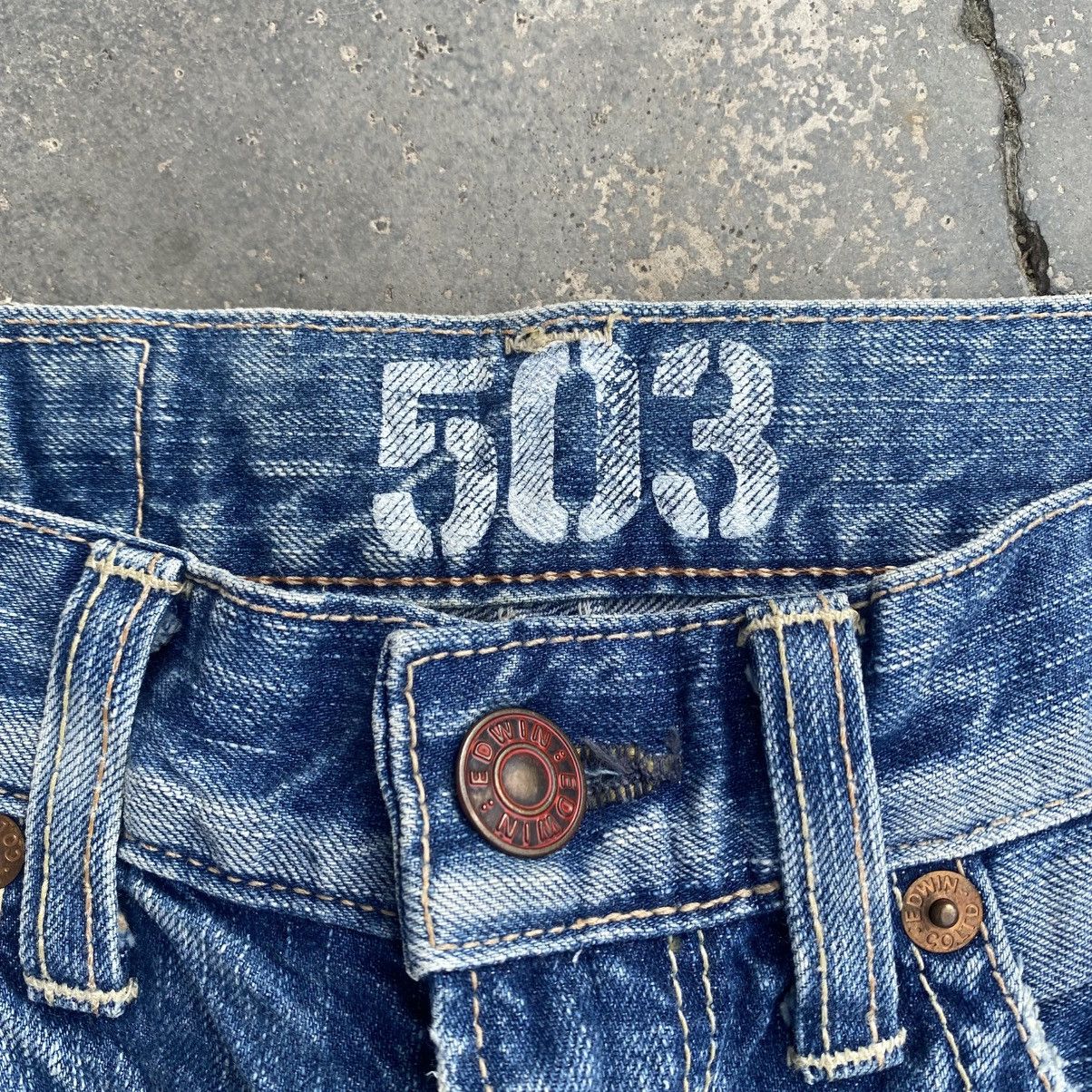 Edwin × Japanese Brand EDWIN 503 Distressed Flare Size 29" - 12 Thumbnail