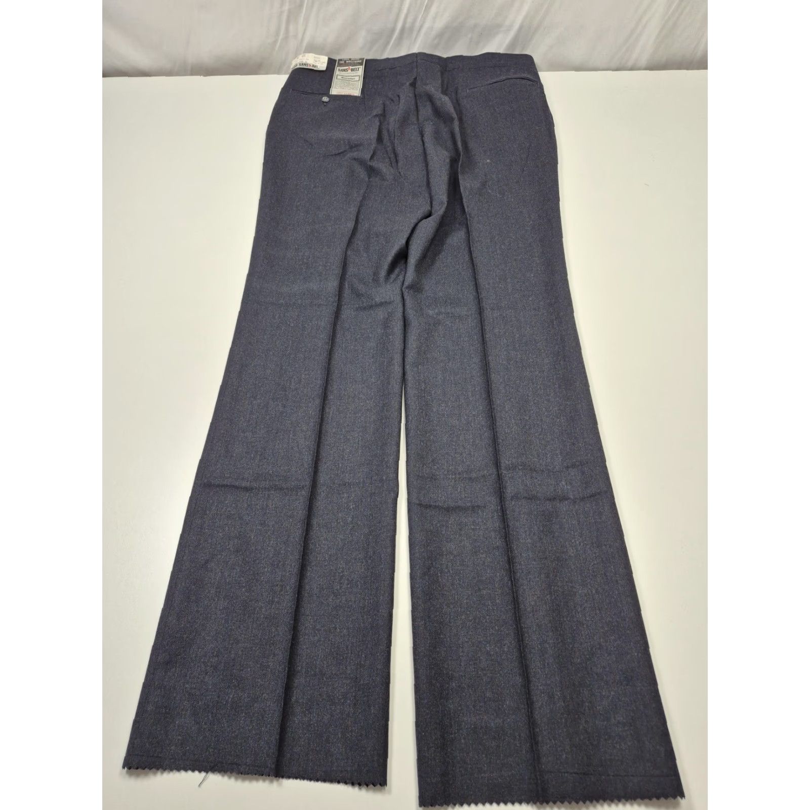 Vintage VTG Sansabelt Mens Blue Wool Dress Pants 38x36 Flat Front Unhemmed NWT USA Dress Pants Mens 38 RegularBlue VTG Size US 38 / EU 54 - 6 Thumbnail