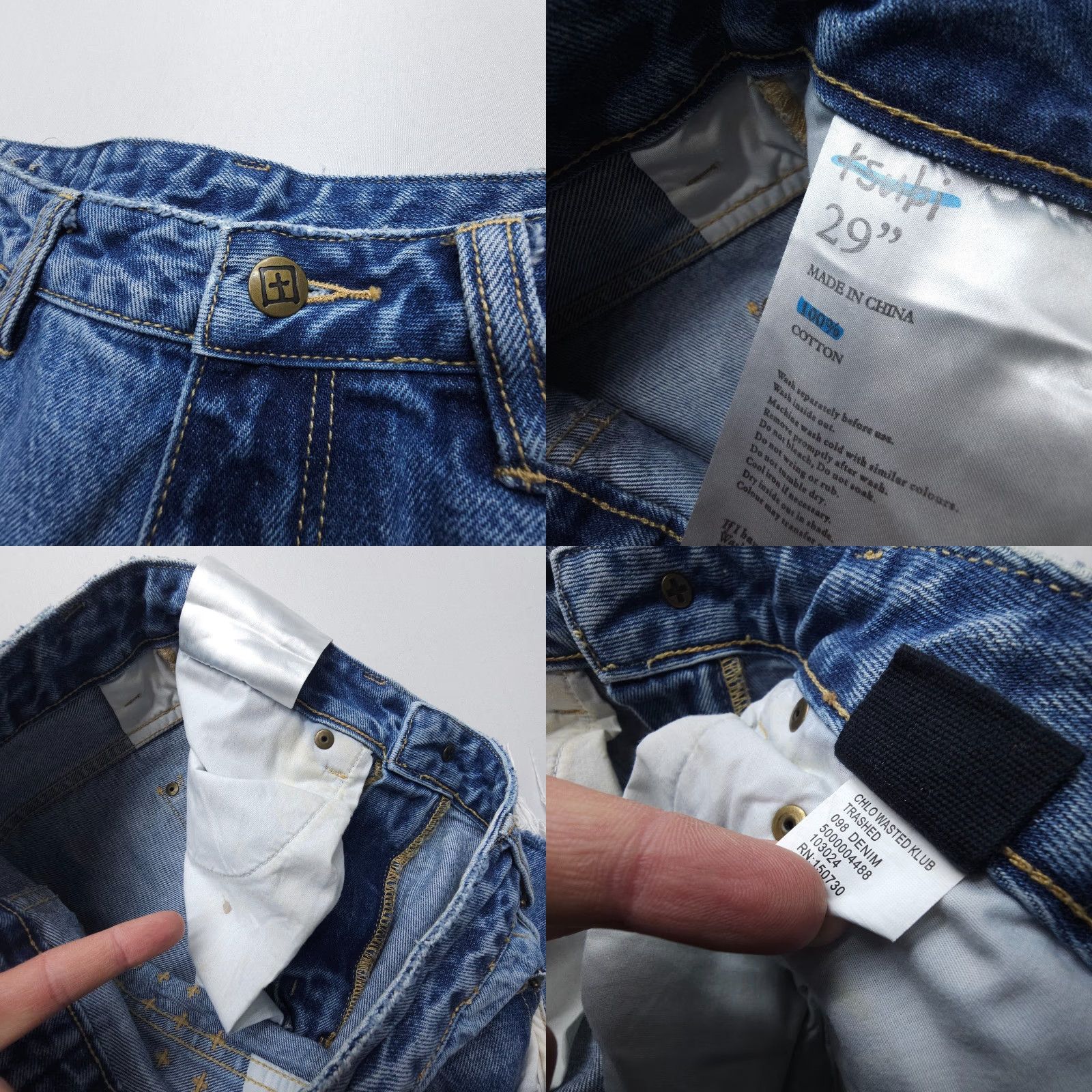 Ksubi Ksubi Chlo Wasted High Rise Straight Jeans Womens 29 x 27 Blue Denim 5-Pocket Size 29" - 8 Thumbnail