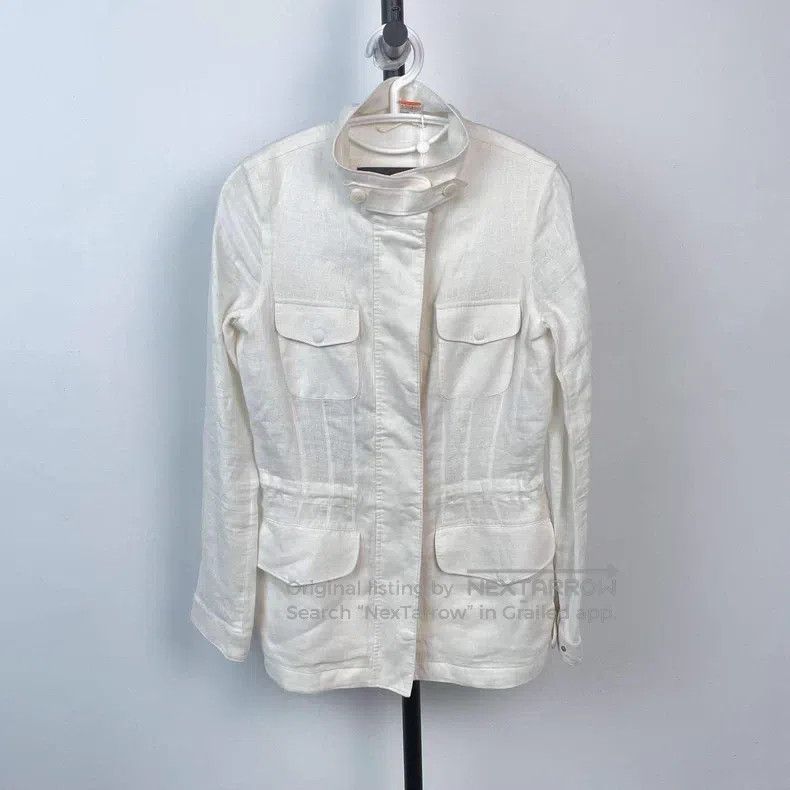 Loro Piana Linen zipper jacket white