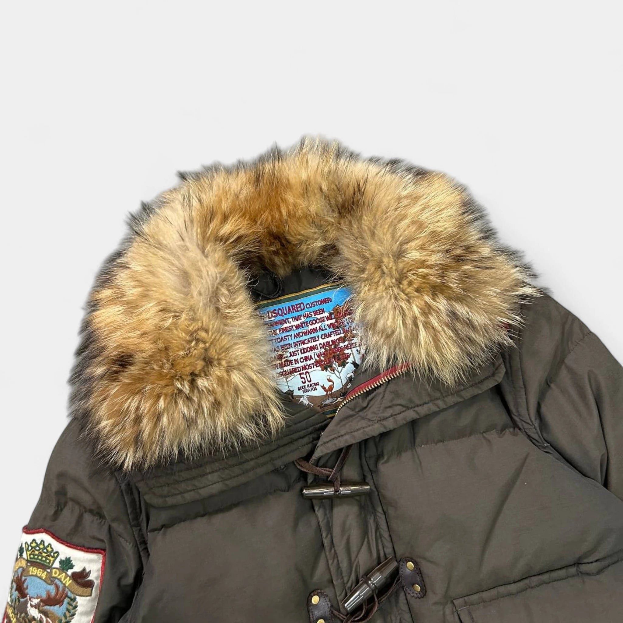 Dsquared2 Dsquared2 Dark Brown Fur Collar Puffer Jacket Size US XL / EU 56 / 4 - 2 Thumbnail