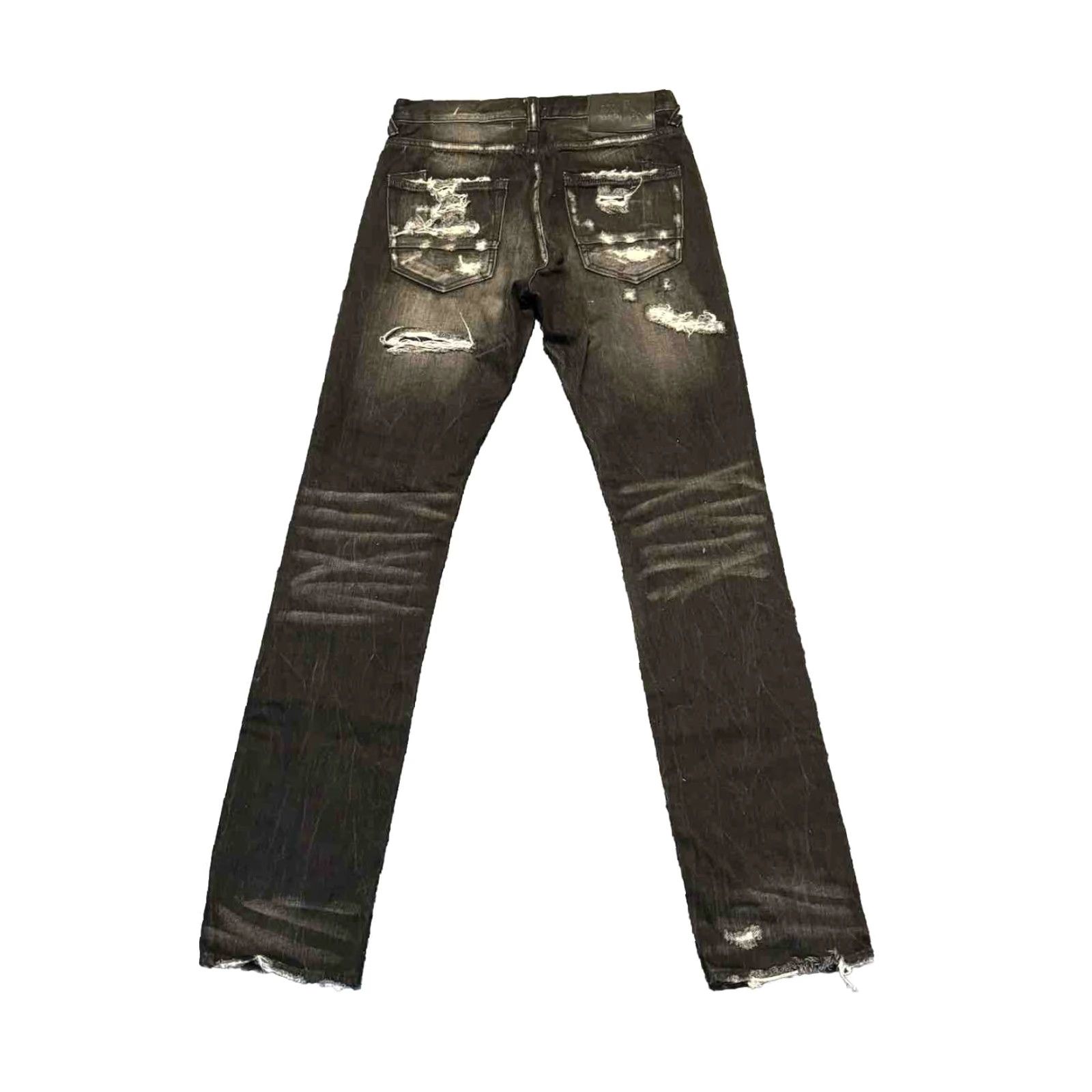Prps PRPS Jeans Denim Black 29x32 Regular Men Distressed 5-Pocket Straight Vintage No Rise Mid Inseam 32 Cotton Button Closure Size US 29 - 3 Thumbnail