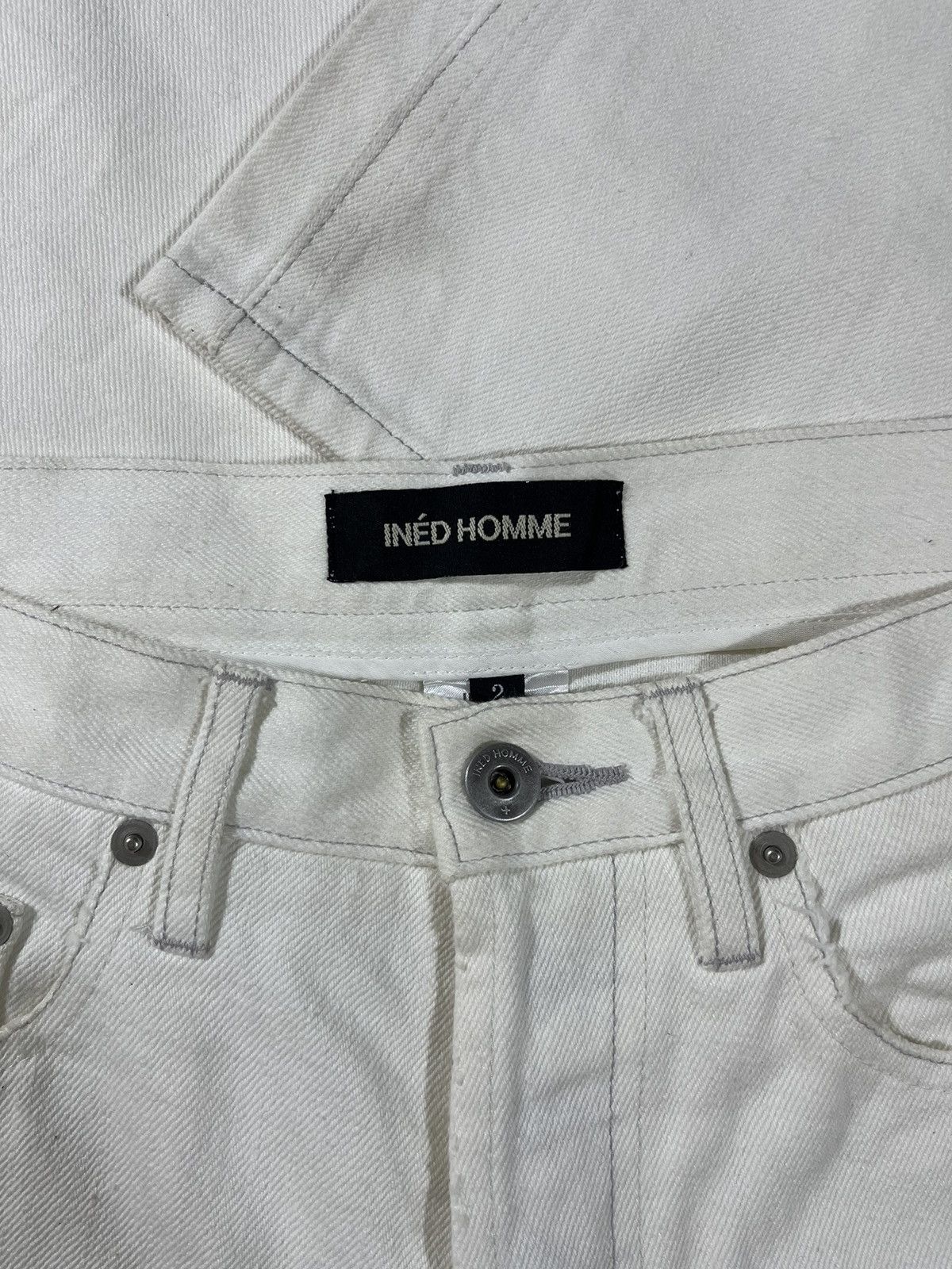 Yohji Yamamoto INED HOMME White Straight Denim Pants Made In Japan Size US 31 - 8 Thumbnail