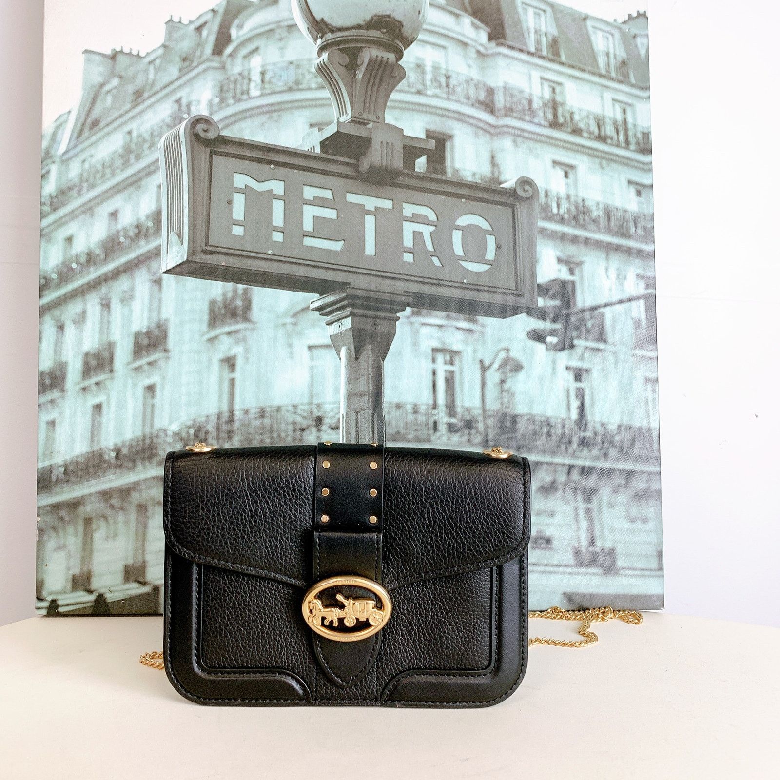 Coach Coach 6925 Georgie Crossbody With Rivets IN BLACK Size ONE SIZE - 2 Thumbnail
