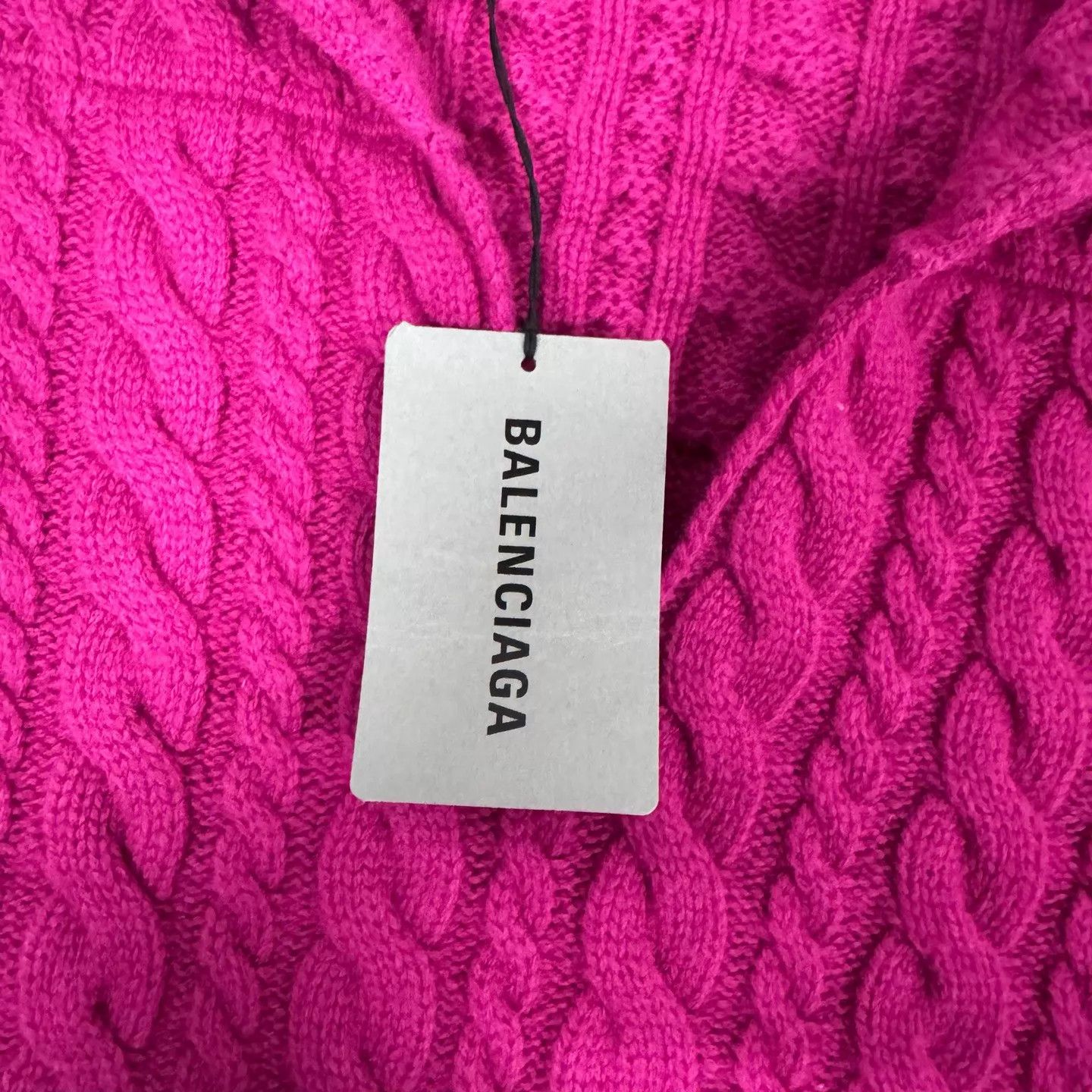 Balenciaga Balenciaga Magenta Cable-Knit V-Neck Mid-Sleeve Sweater XS Size XS / US 0-2 / IT 36-38 - 5 Thumbnail