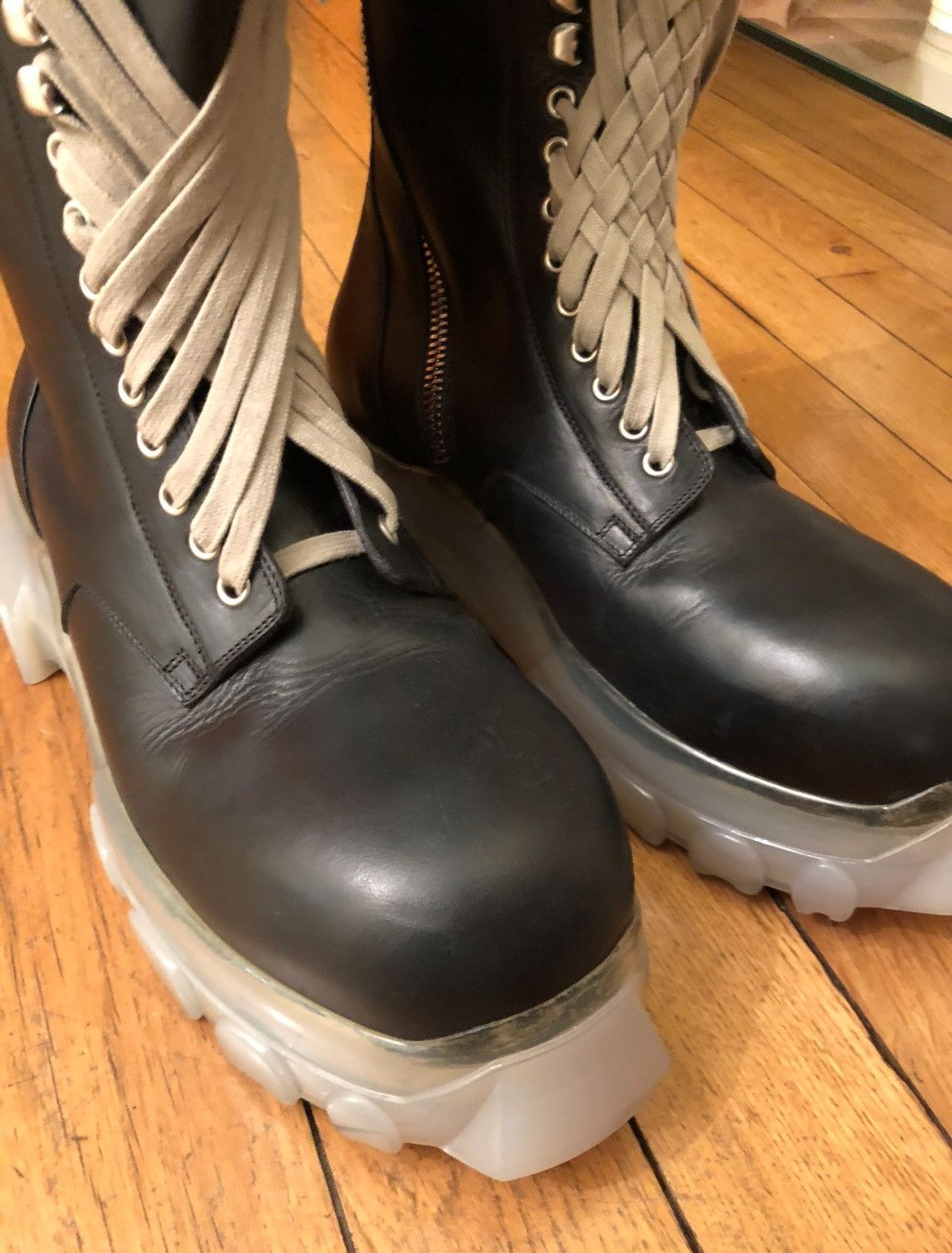 Rick Owens Mega Lace Bozo Tractor Boot Clear Sole New+Receipt Size US 10 / EU 43 - 6 Thumbnail