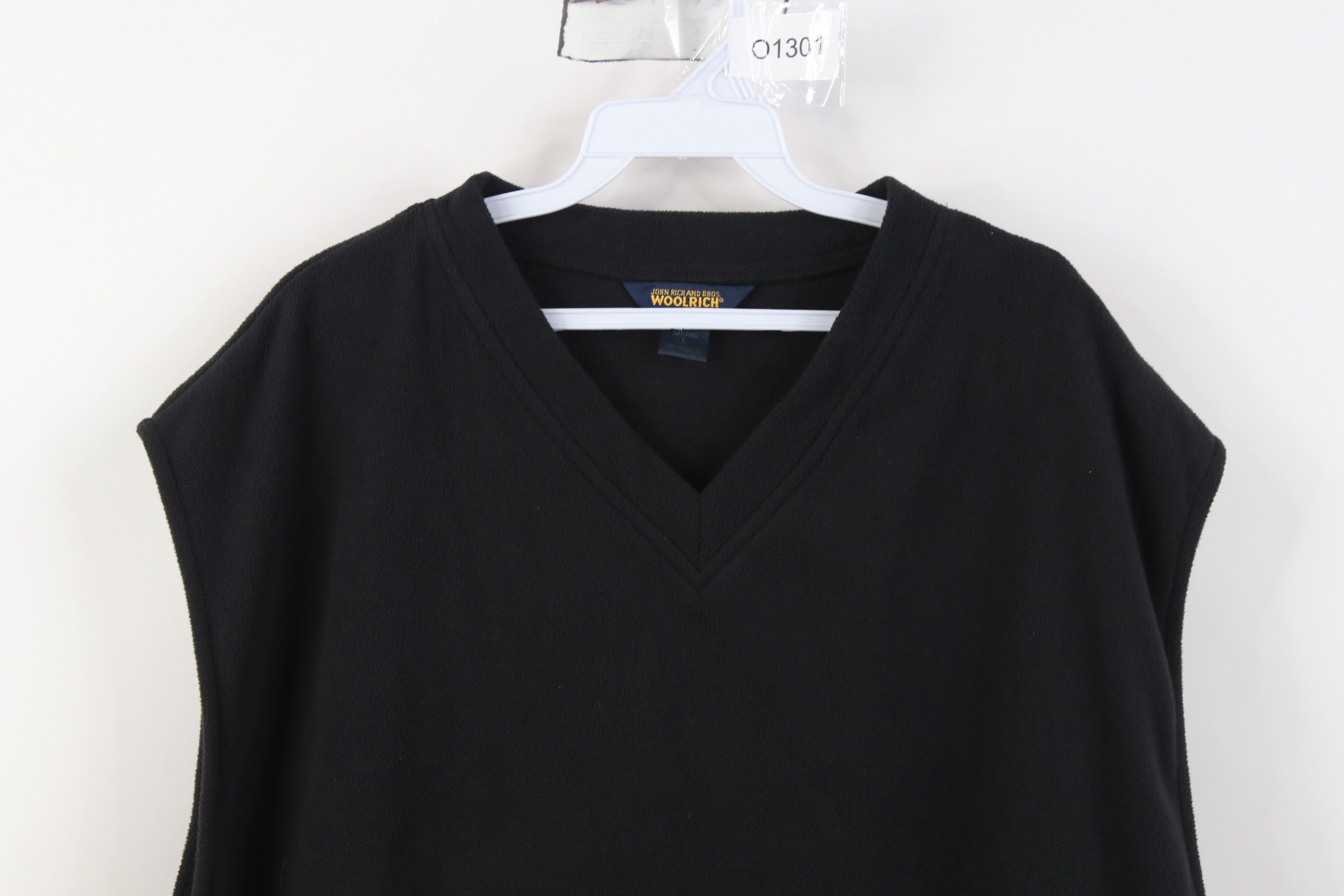 Woolrich Woolen Mills Vintage 90s Woolrich Blank Fleece V-Neck Sweater Vest Black Size US L / EU 52-54 / 3 - 2 Thumbnail