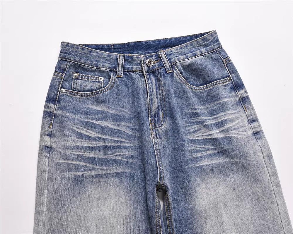 Japanese Brand × Jean Men's straight oversize hiphop trendy loose wide-leg jeans Size US 34 / EU 50 - 3 Thumbnail