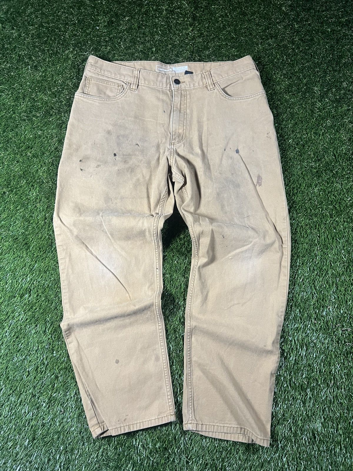 Carhartt Vintage Y2k Carhartt Essential Tan Distressed Utility Pants Size US 36 / EU 52 - 2 Thumbnail