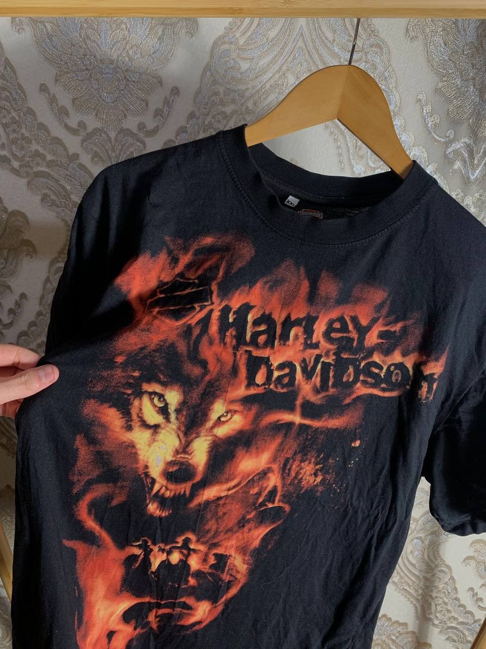 Harley Davidson × Vintage VERY RARE HARLEY DAVIDSON WOLF DOUBLE EMBLEM MOTO BIKE Y2K Size US XL / EU 56 / 4 - 2 Thumbnail