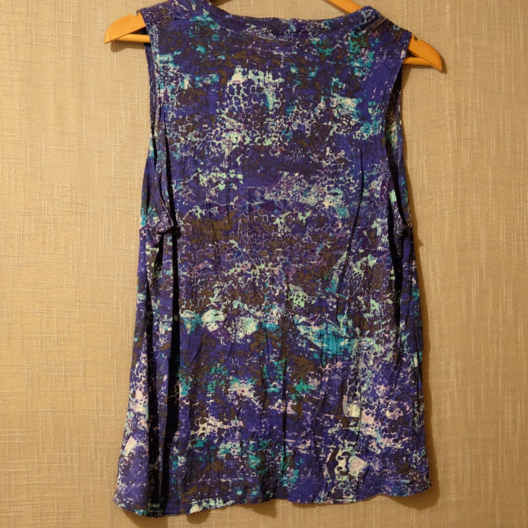 Mossimo Mossimo Sleeveless Top Cowl Neck 100% Rayon Super Soft Women's L Multicolor Shirt Adult Womens Blouse Casual Modern 21'' 23'' (H79-22) Size L / US 10 / IT 46 - 4 Thumbnail