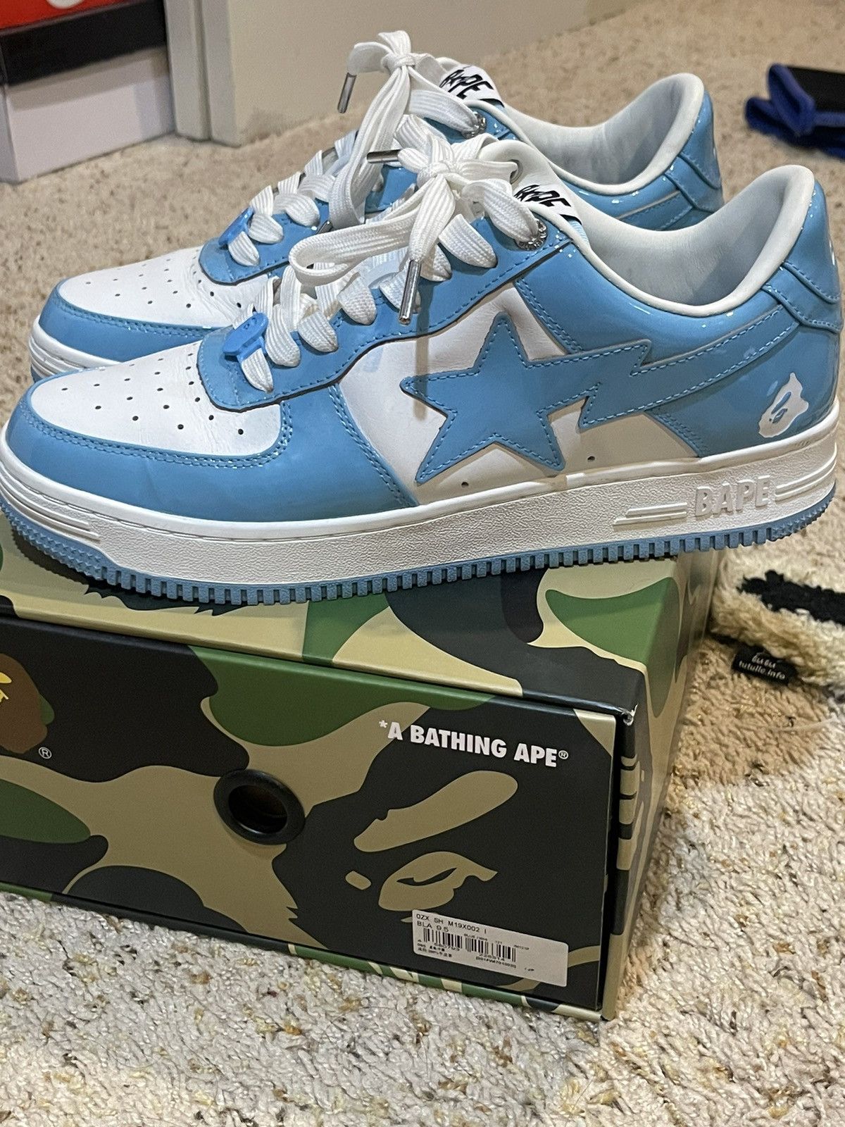 image of Bape Sta Low Shoes in Sax, Men's (Size 9.5)