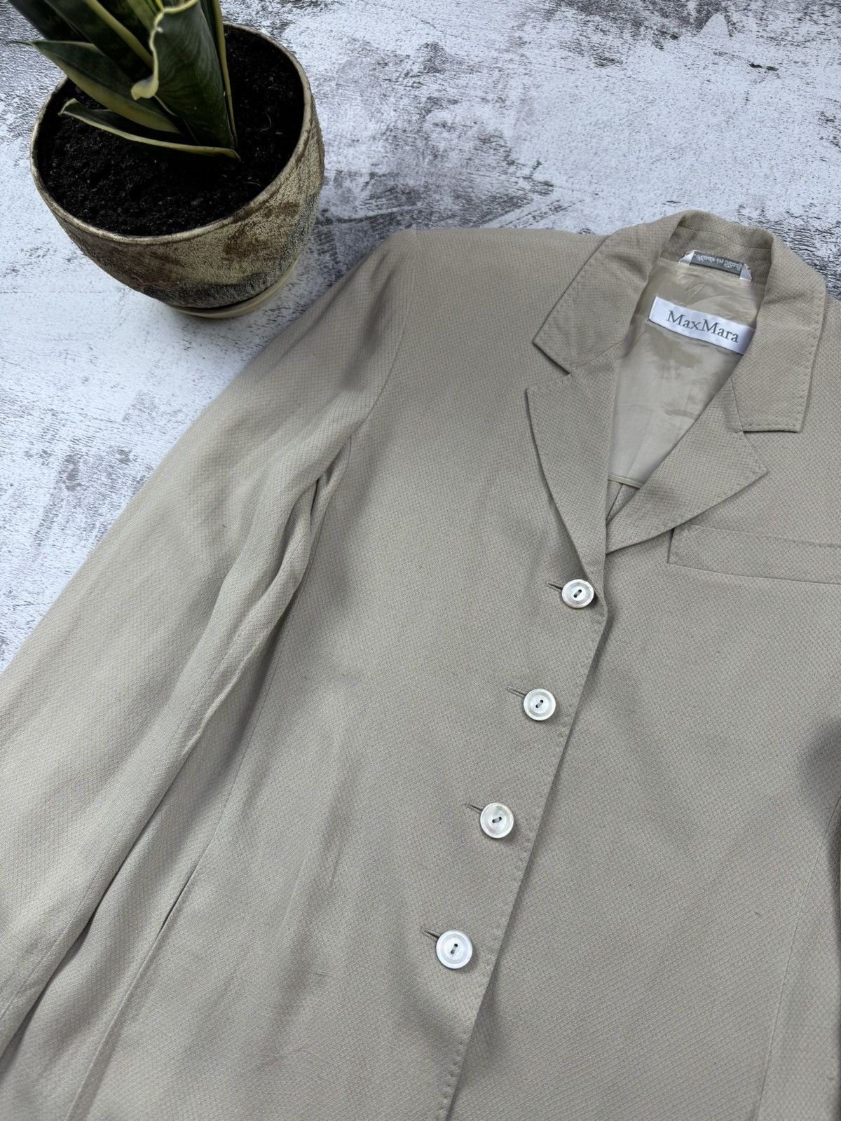 Max Mara Vintage 90S Viscose Max Mara Made In Italy Trench Jacket Size M / US 6-8 / IT 42-44 - 4 Thumbnail
