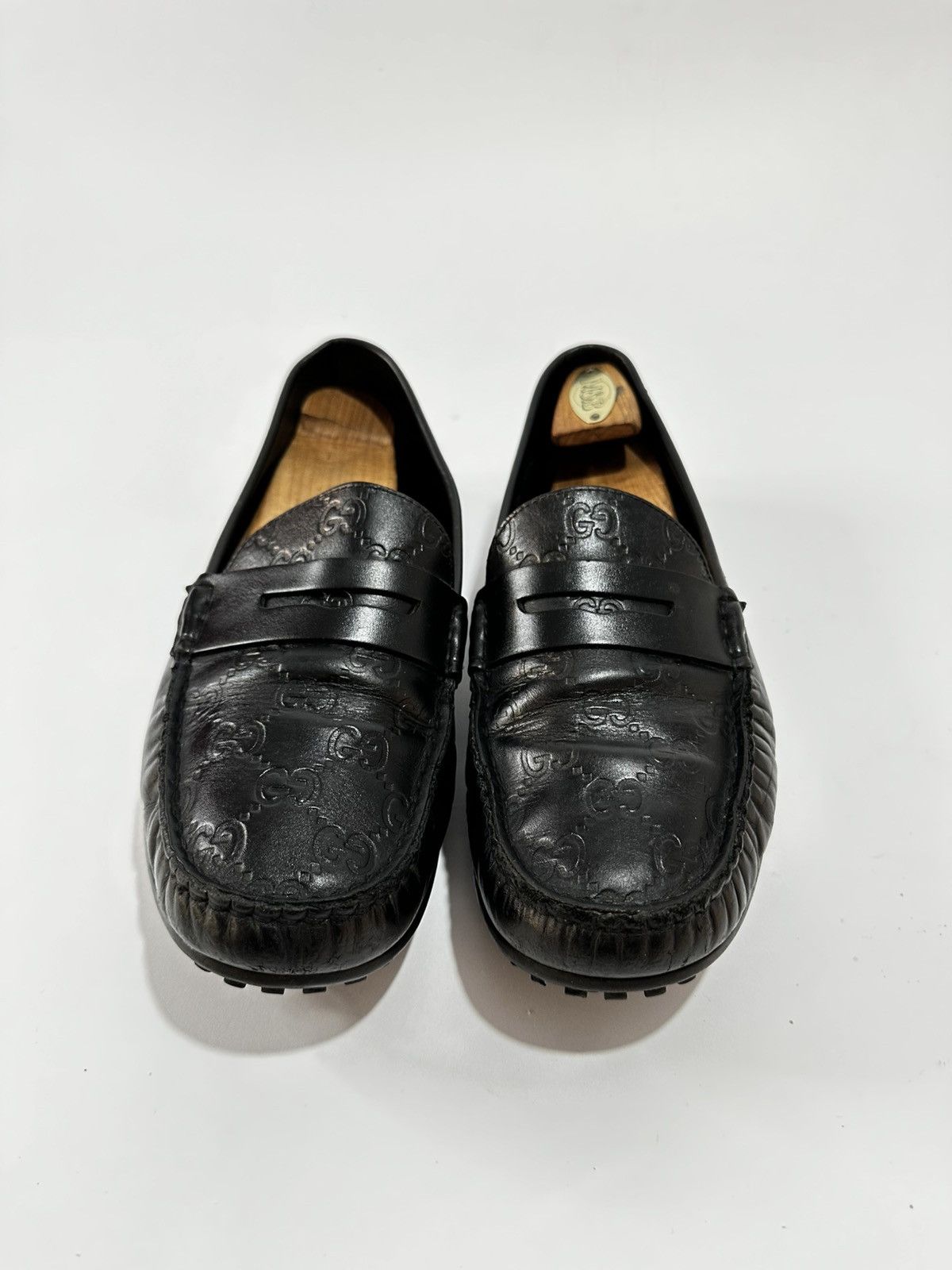 Gucci Gucci Monogram Black Leather Penny Loafers . Size US 8 / EU 41 - 2 Thumbnail