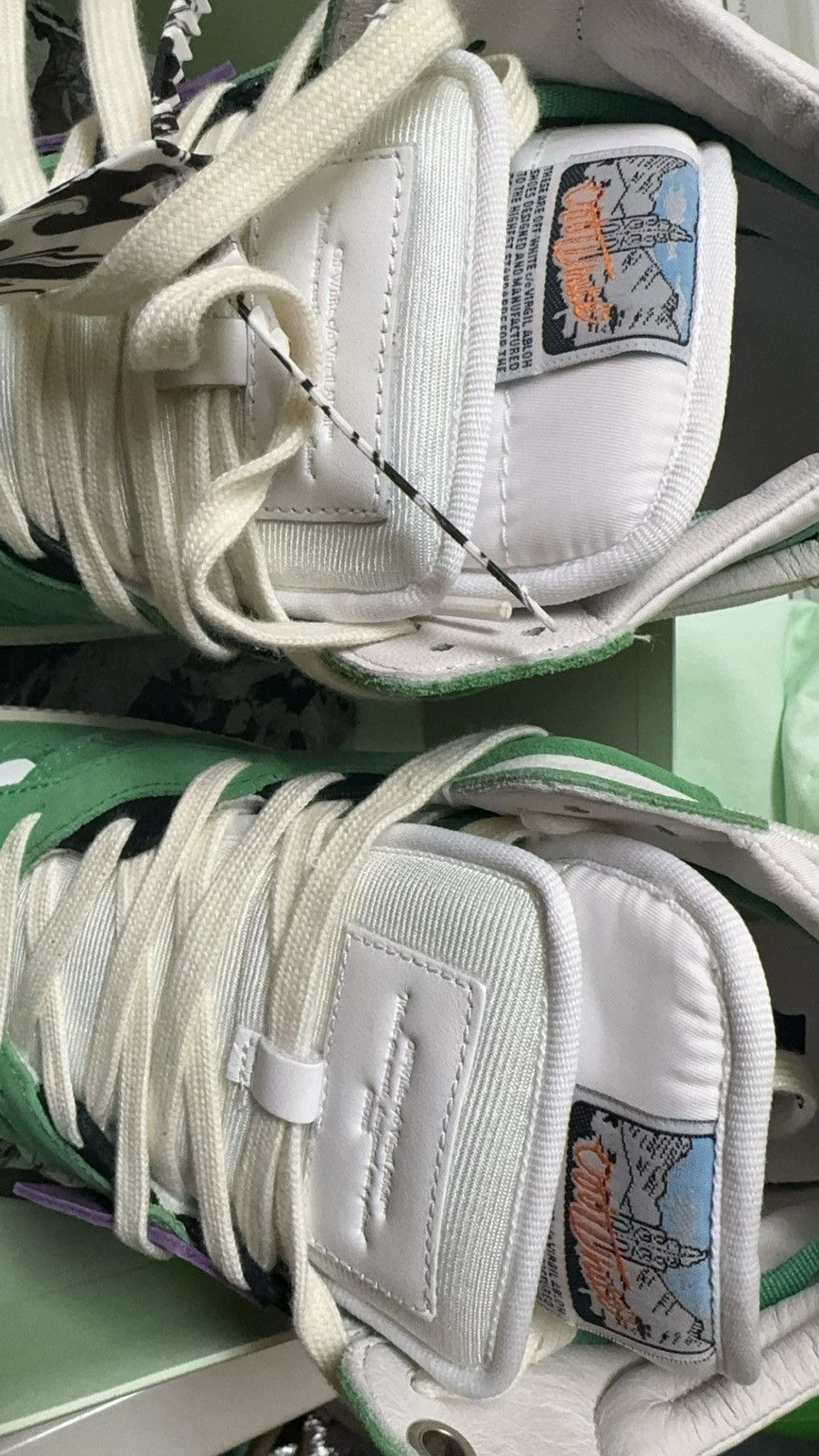 Off-White C/O VIRGIL ABLOH White/Green Court Low Sneakers 11/44 Size US 11 / EU 44 - 7 Thumbnail