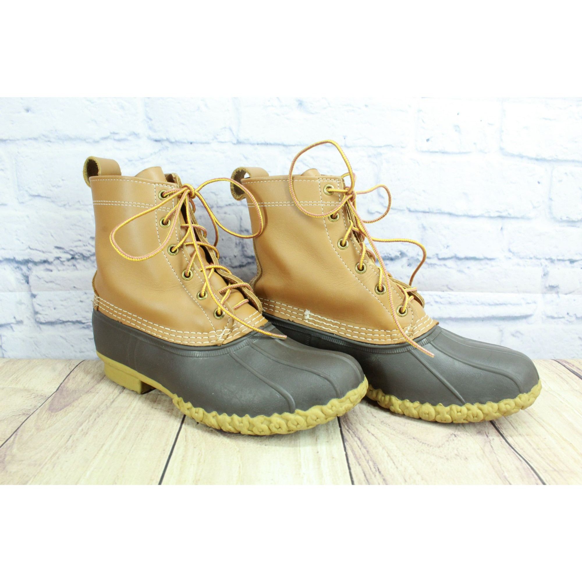 L.L. Bean × Leather LL Bean Women's Leather 8" Insulated Ankle Duck Boots 9 M Size US 9 / IT 39 - 3 Thumbnail