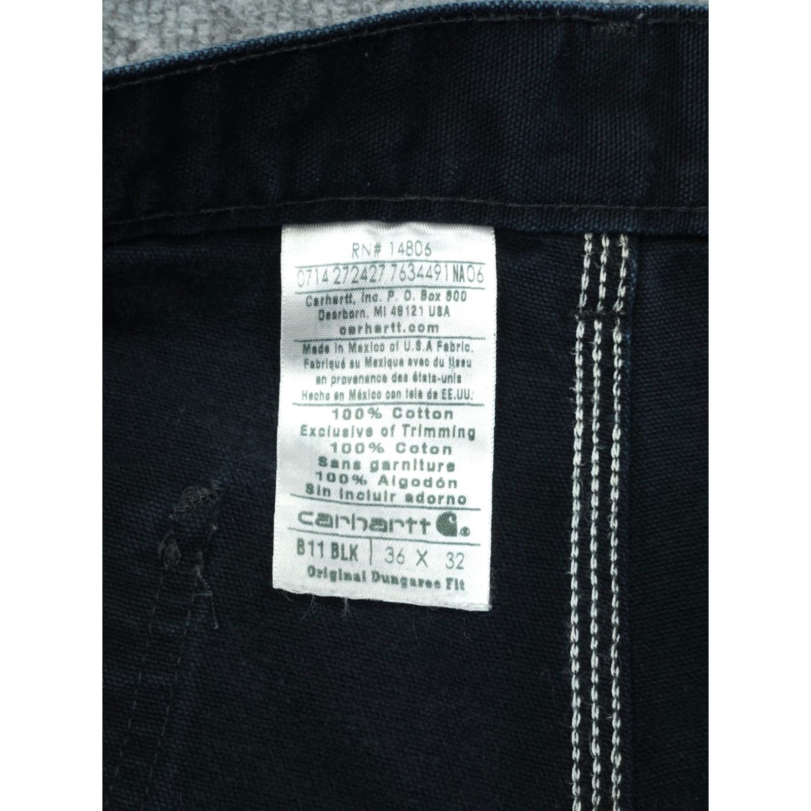 Carhartt VINTAGE Carhartt Carpenter Jeans Mens 34 x 32 Paint Distress Hole Workwear Denim Cotton Straight 34 in Inseam 32 in Black Mens Size US 34 / EU 50 - 6 Thumbnail