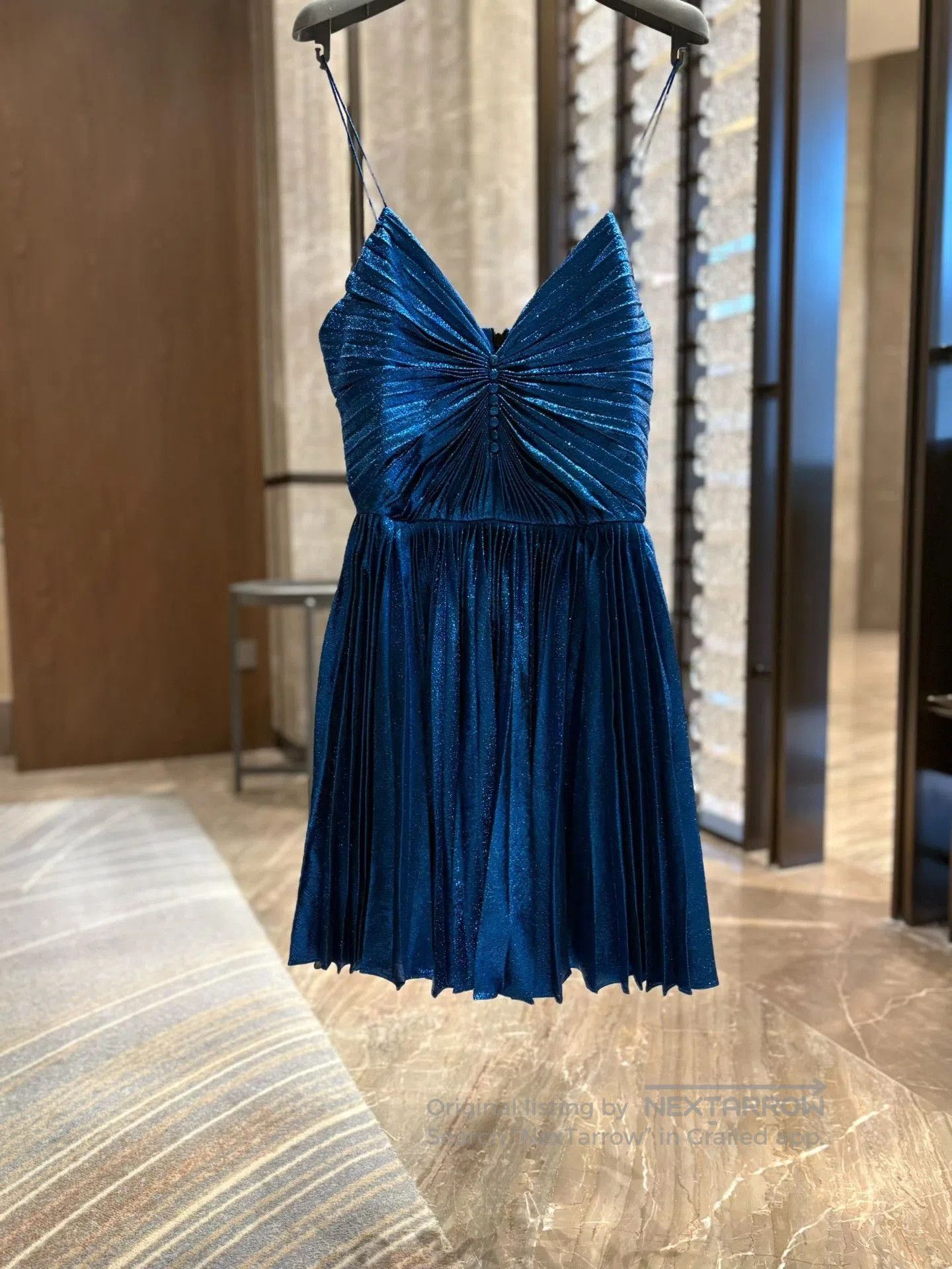 Saint Laurent Paris Saint Laurent Blue Pleated Runway Dress. Size XS / US 0-2 / IT 36-38 - 1 Thumbnail