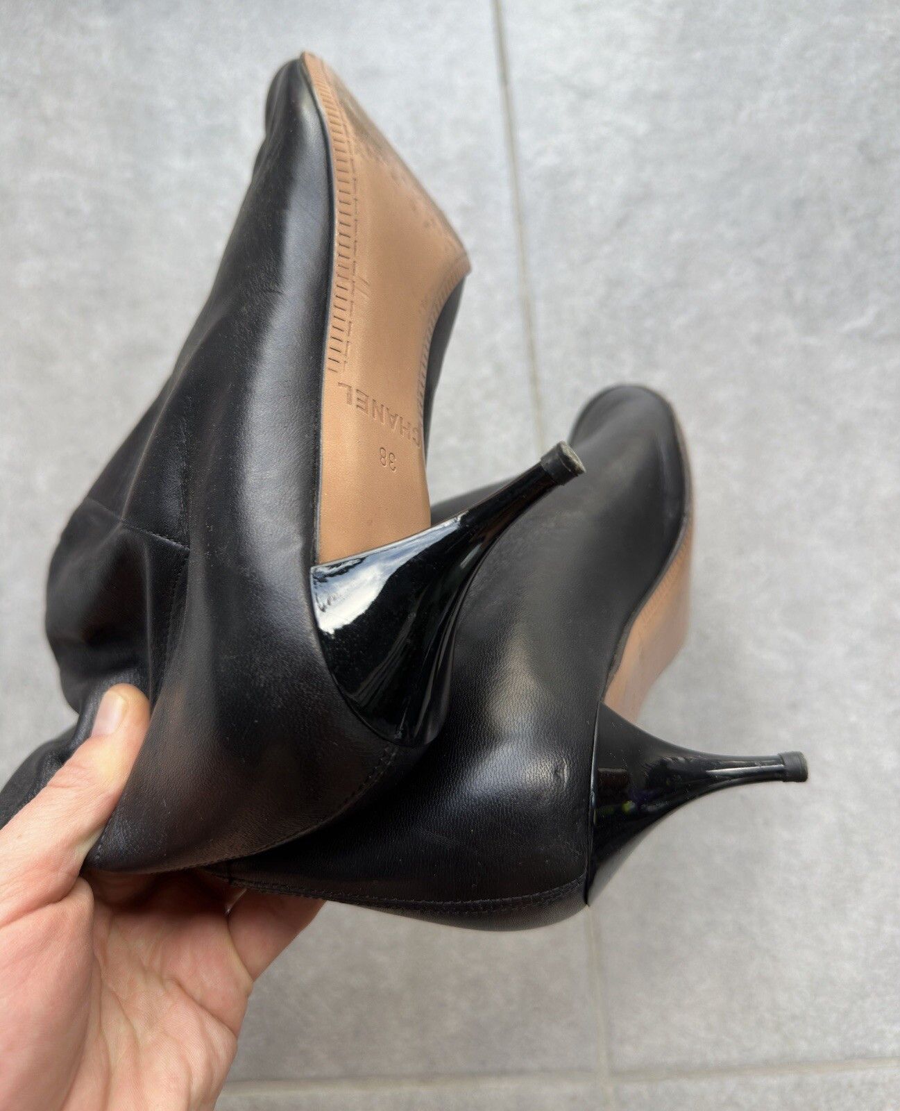 Chanel Chanel Vintage Leather Mid Calf Kitten Heel Boots 2000`s Size US 8 / IT 38 - 12 Thumbnail