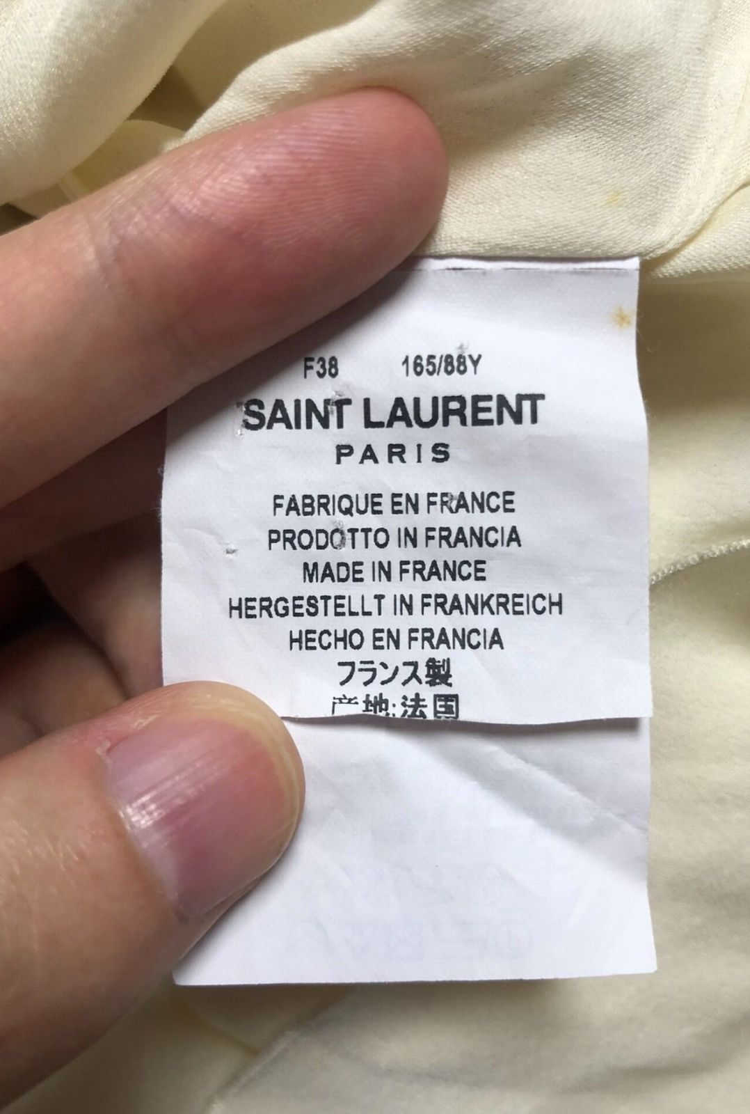 Saint Laurent Paris Saint Laurent Beige Mulberry Silk Star Dress Size S / US 4 / IT 40 - 9 Thumbnail