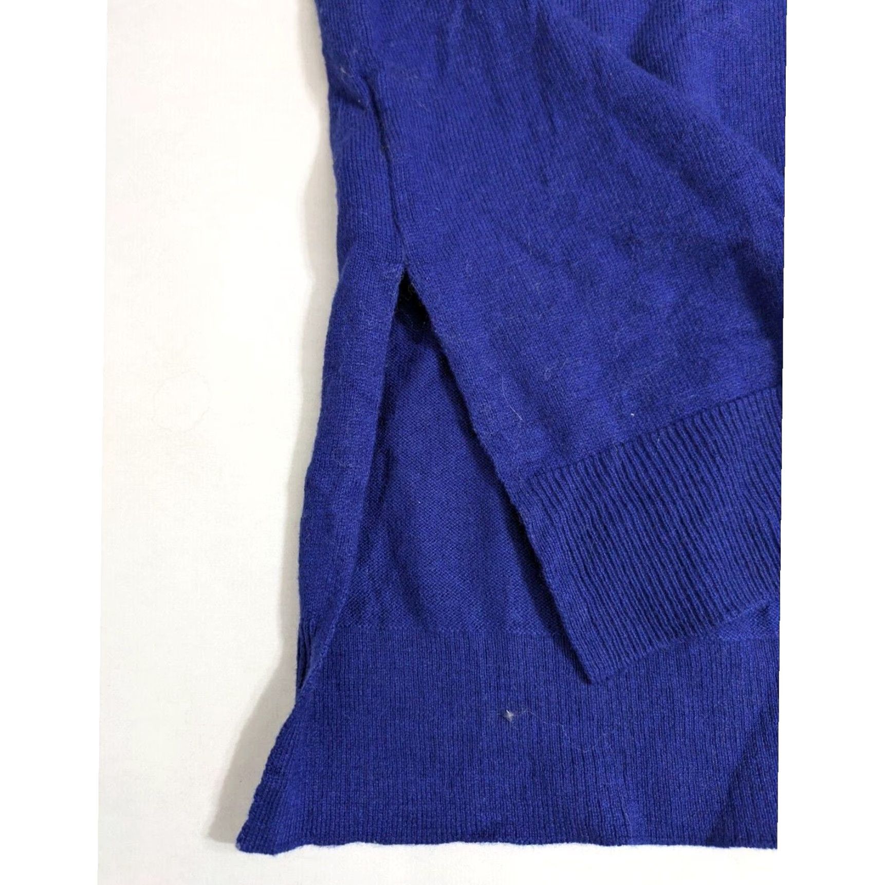 Ann Taylor Ann Taylor Women’s Medium Blue Round Neck Knit Side Long Sleeve Pullover Top Shirt Size M / US 6-8 / IT 42-44 - 3 Thumbnail
