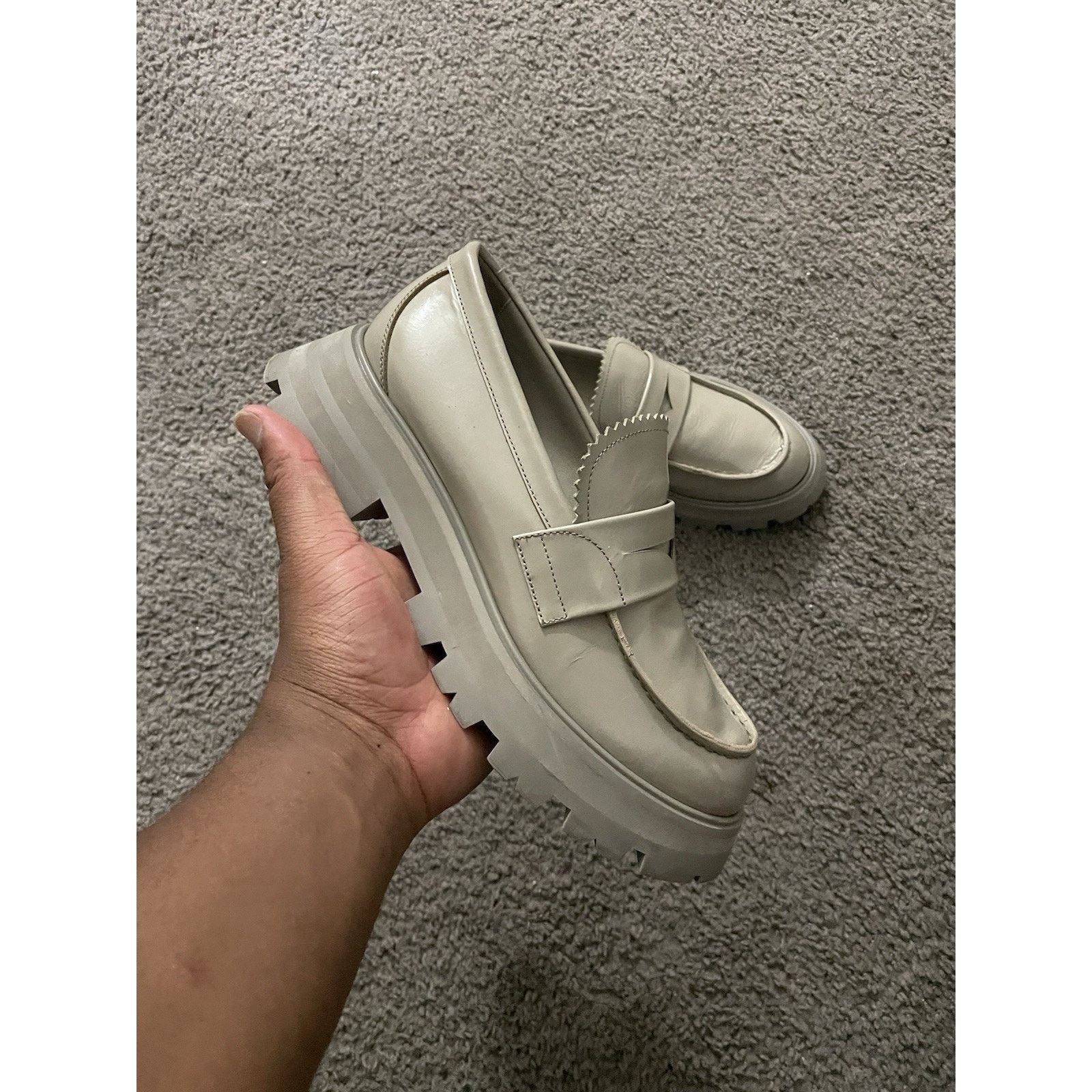 Alexander McQueen Size 5y- Alexander McQueen Lug-Sole Penny Platform Loafers Size US 5 / IT 35 - 1 Thumbnail