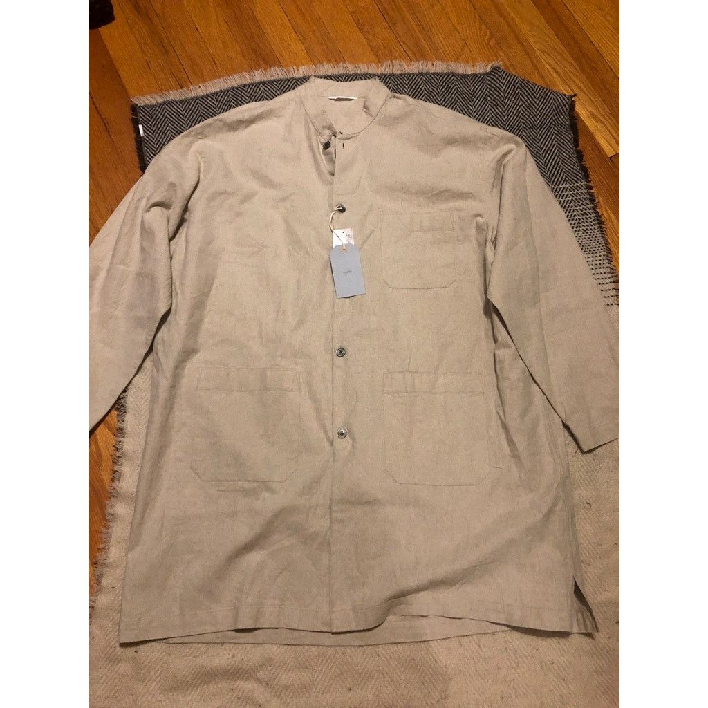 Fujito Shirt Coat Natural Linen Cotton Canvas Japan Size 4 L/XL NWT Size US L / EU 52-54 / 3 - 6 Thumbnail